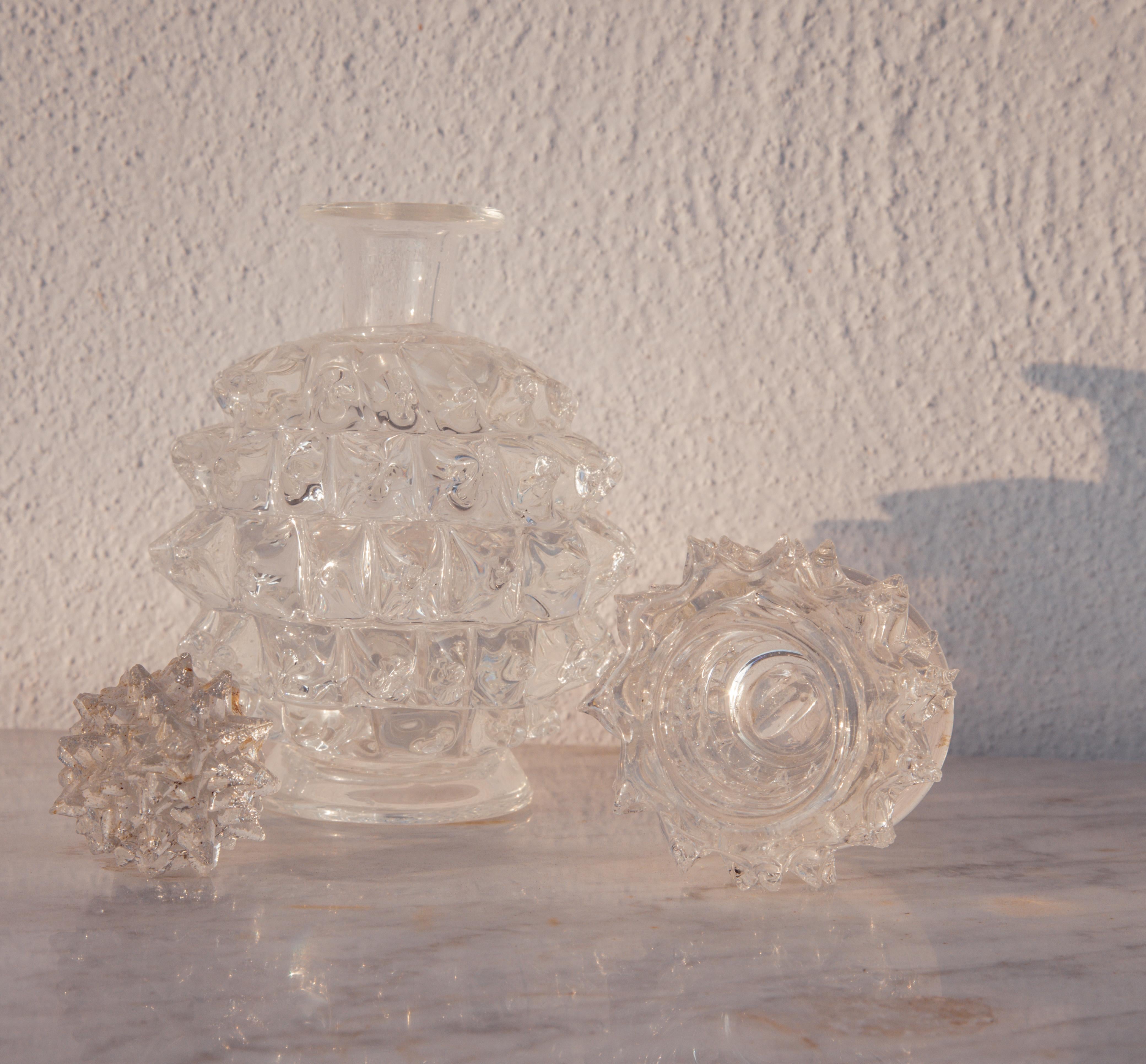 Set of 4 Ercole Barovier Rostrato Murano Italian Glass Vase for Barovier & Toso For Sale 2