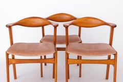 Satz von 4 Erik Kirkegaard Stühlen Model No. 49, dänische Mid Century Modern Teakholz Esszimmer