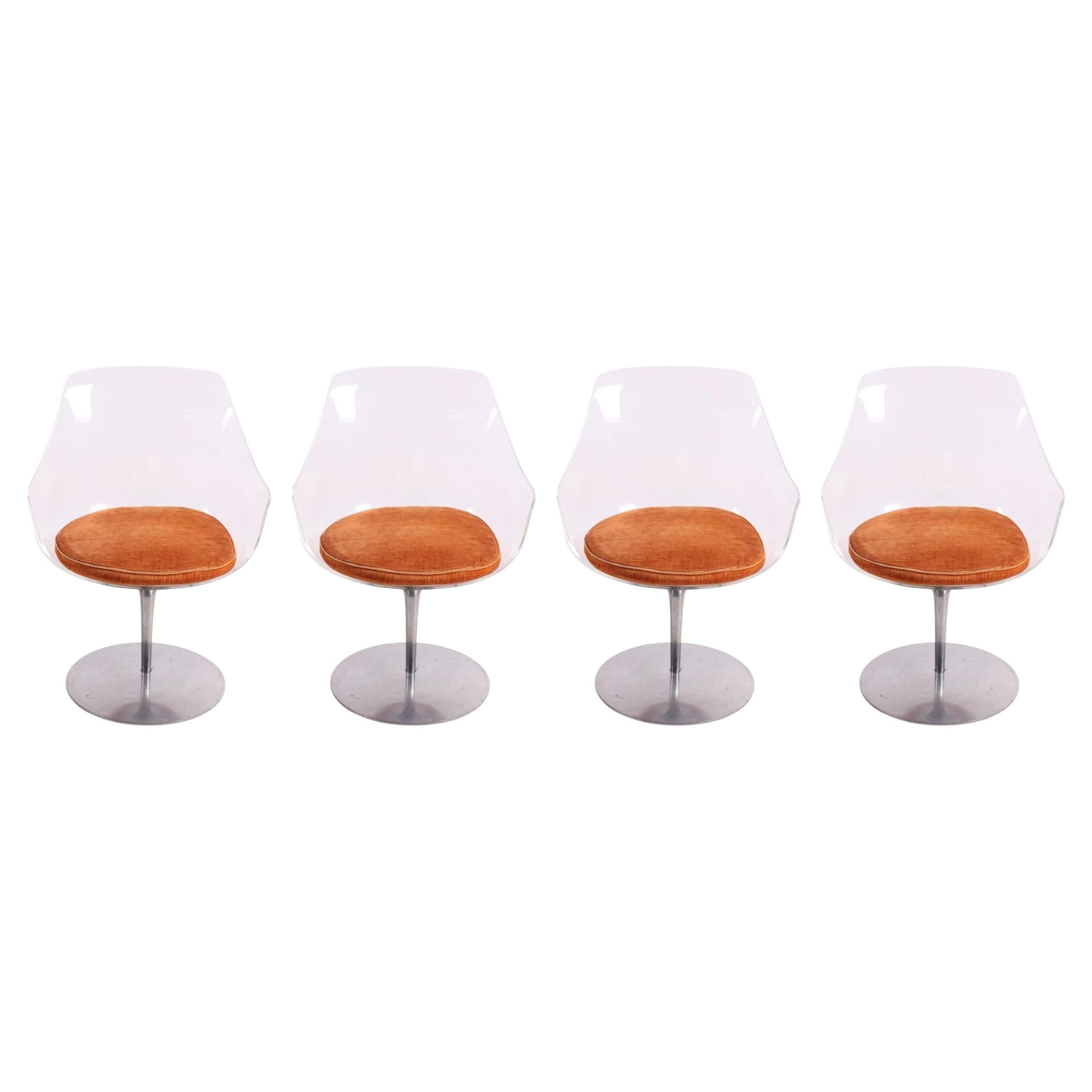 Set of 4 Erwin & Estelle Laverne "Champagne" Chairs for Formes Nouvelles, Italy