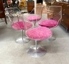 Lote de 4 sillas giratorias de champán Erwine & Estelle Laverne