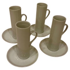 Set of 4 Espresso Cups & 4 Saucers Designed by Lagardo Tackett for Schmid NIB