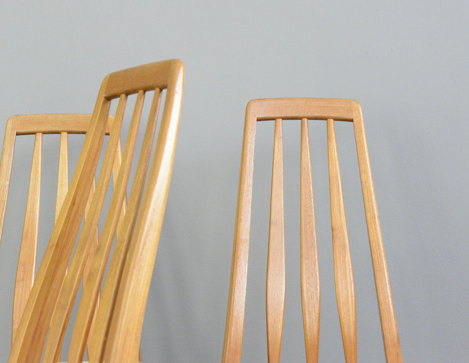 Scandinavian Modern Set of 4 Eva Dining Chairs by Niels Koefoed for Koefoeds Hornslet, 1960s