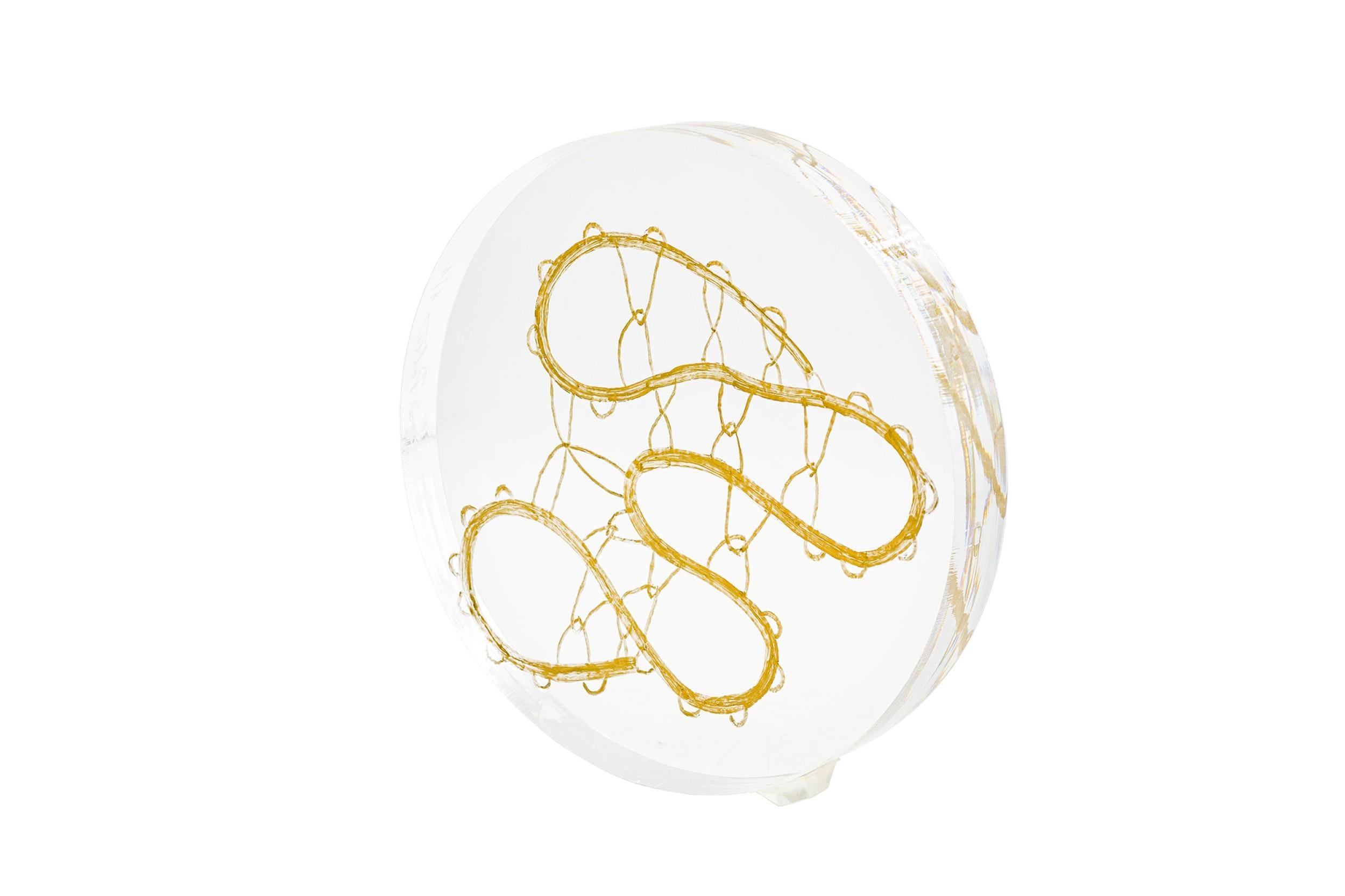 Conjunto de 4 obras de arte escultóricas abstractas en técnica mixta de Eva Petric, tituladas: Serie Webs Grabado en venta