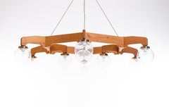 Set of 4 Exceptional Swedish Ceiling Lights in pine, 1970s