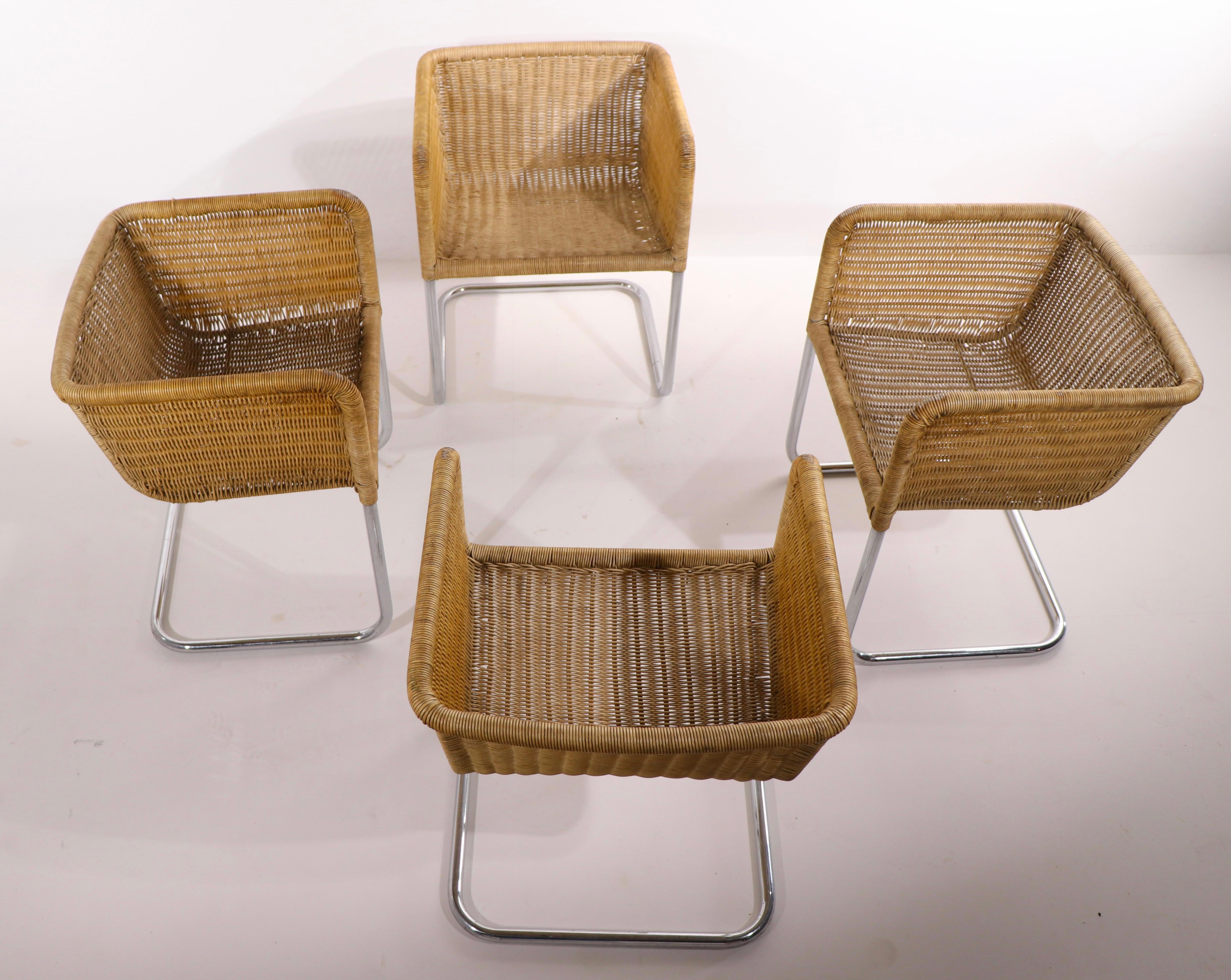 Set of 4 Fabricius and Kastholm Harvey Probber D 43 Cantilevered Dining Chairs 3