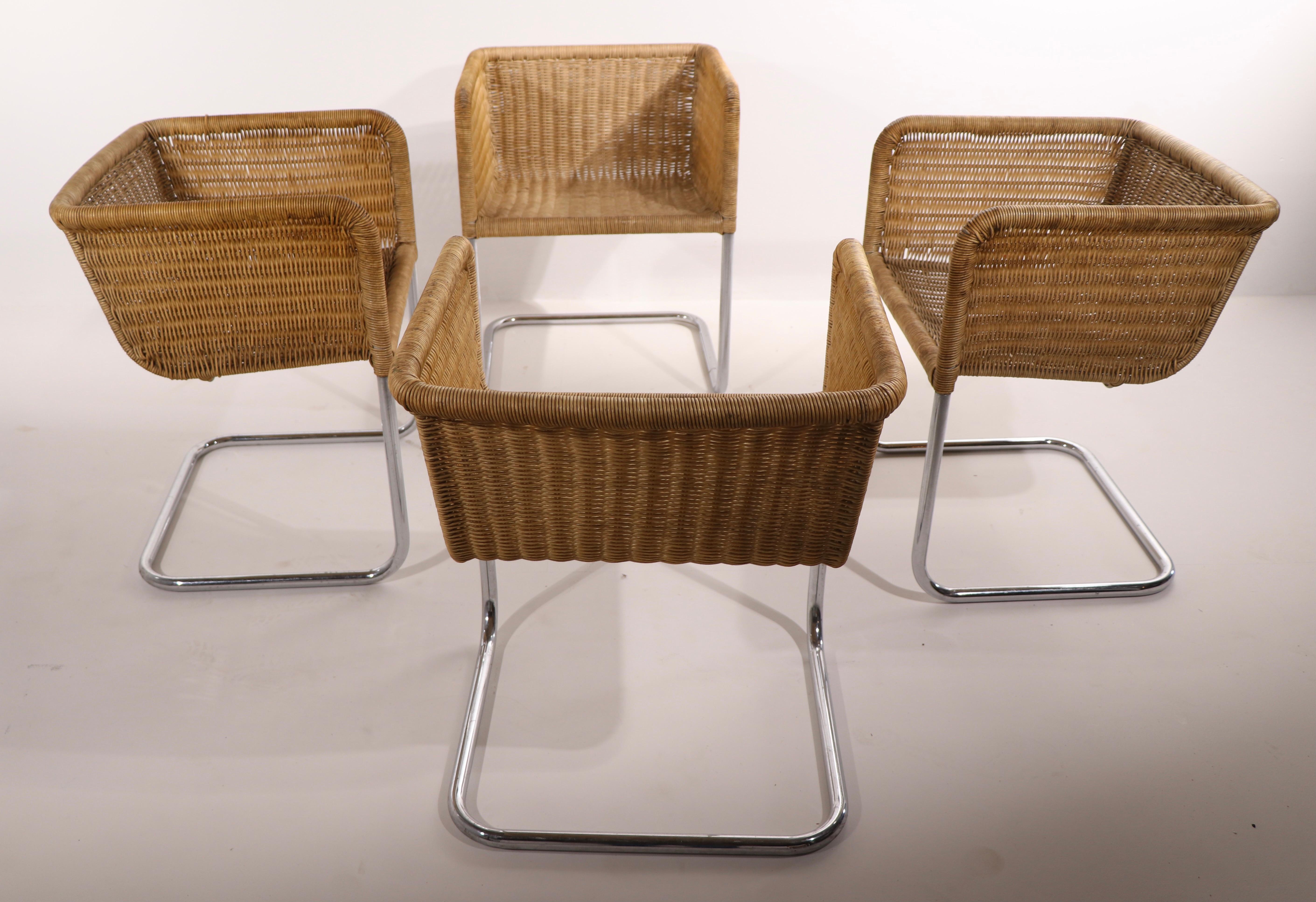 Set of 4 Fabricius and Kastholm Harvey Probber D 43 Cantilevered Dining Chairs 1