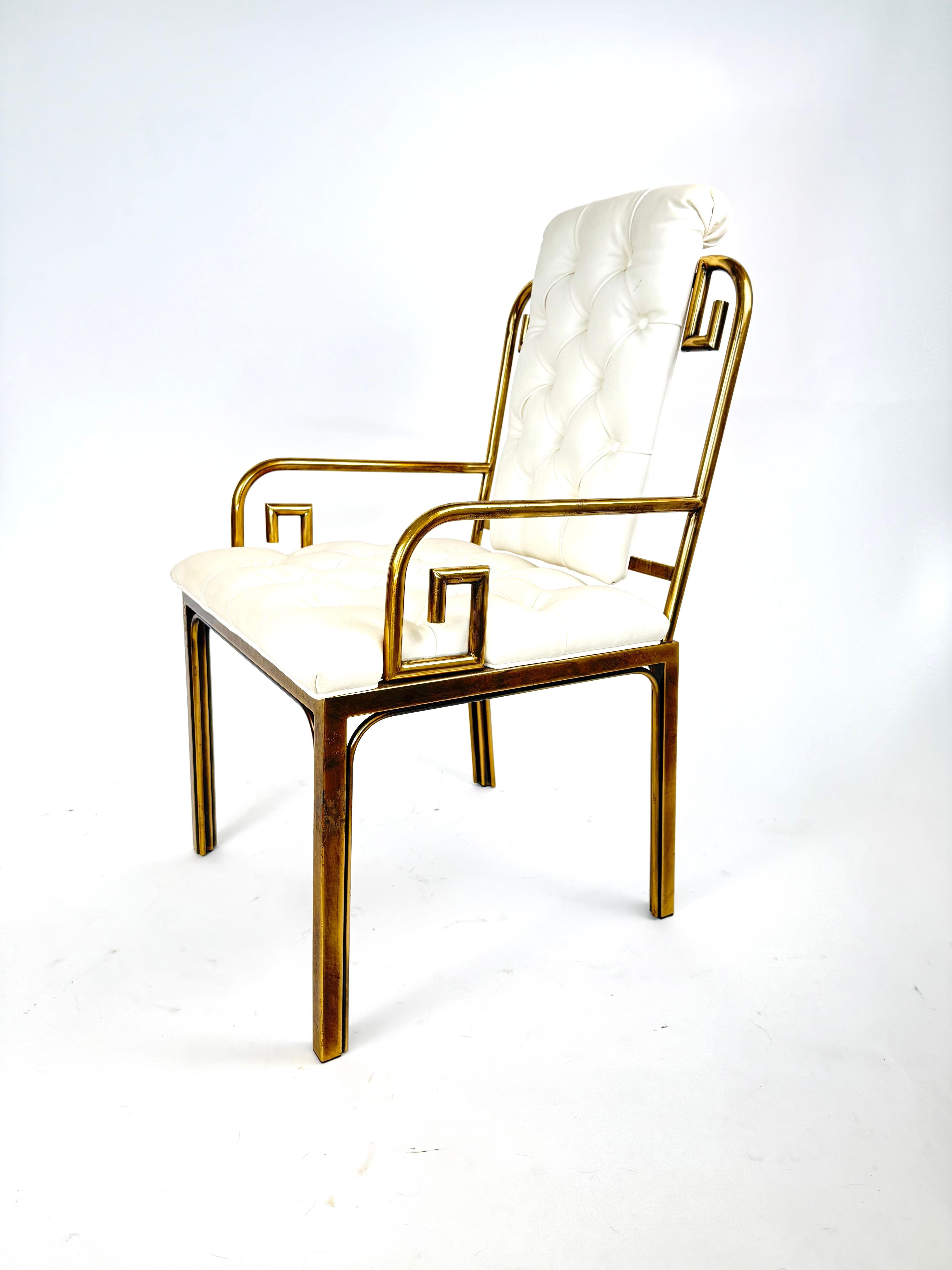 Hollywood Regency Set of 4 Fabulous Mastercraft Greek Key Dining Chairs For Sale