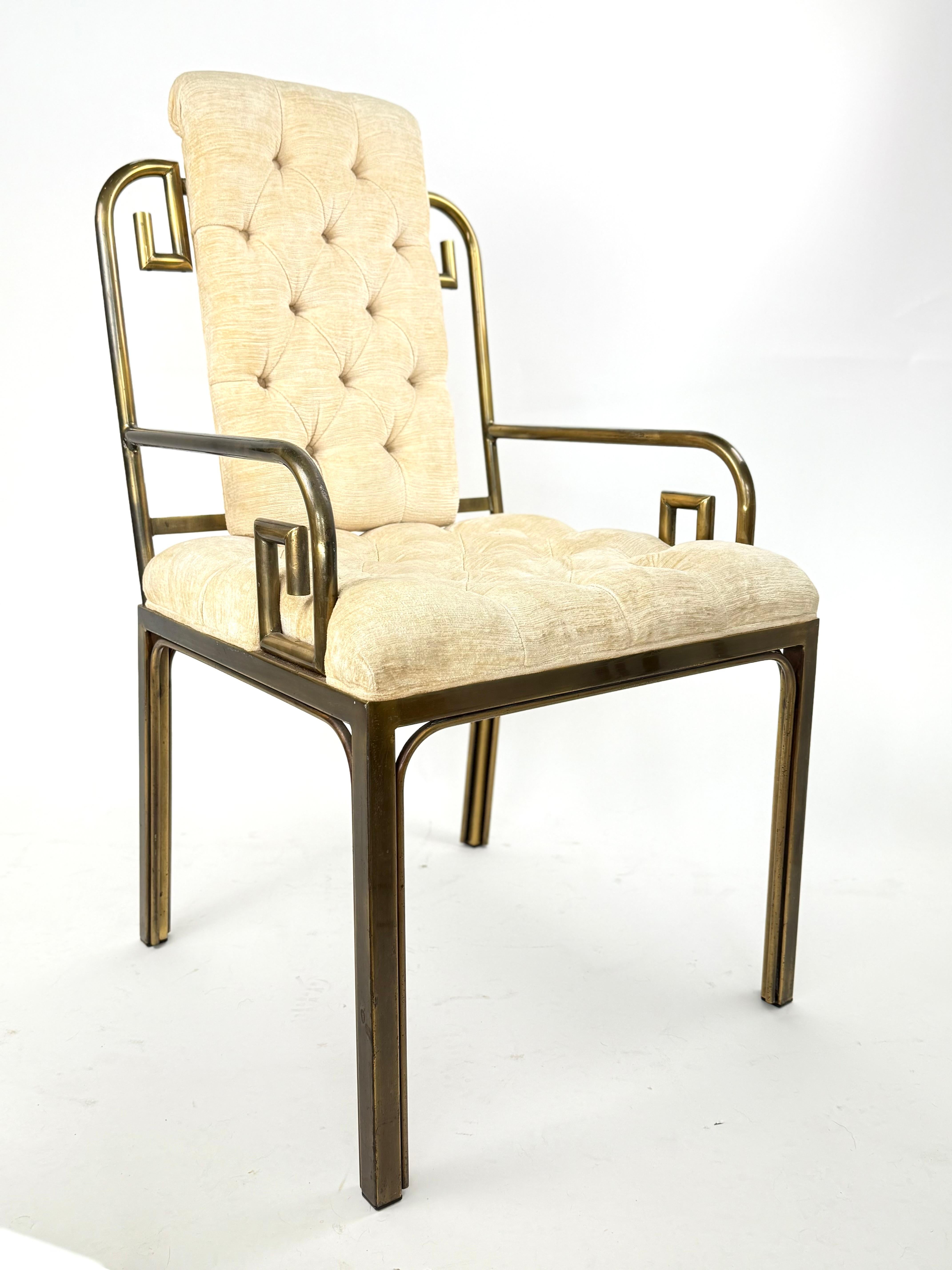 American Set of 4 Fabulous Mastercraft Greek Key Dining Chairs For Sale