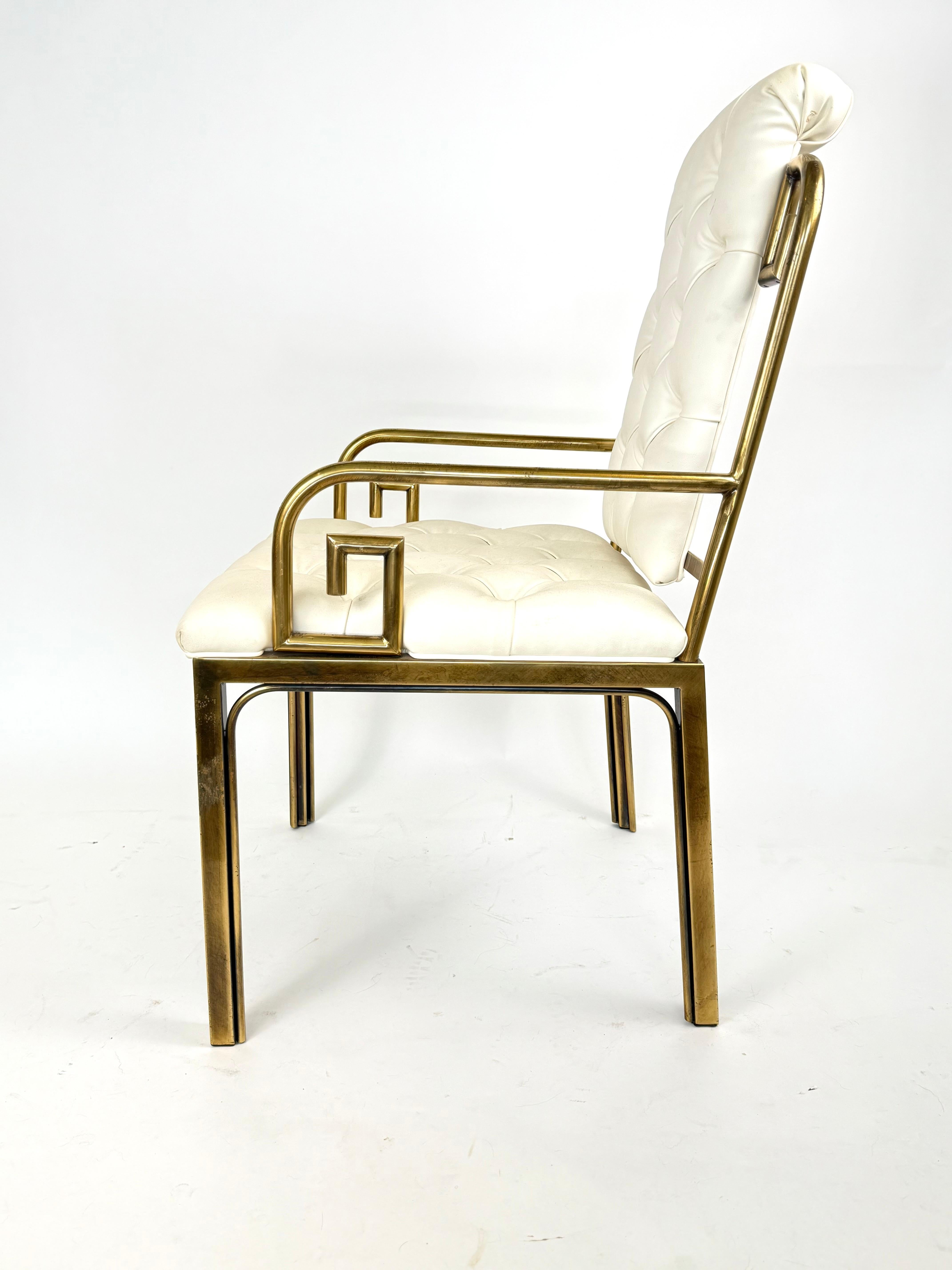 Set of 4 Fabulous Mastercraft Greek Key Dining Chairs In Good Condition For Sale In Dallas, TX