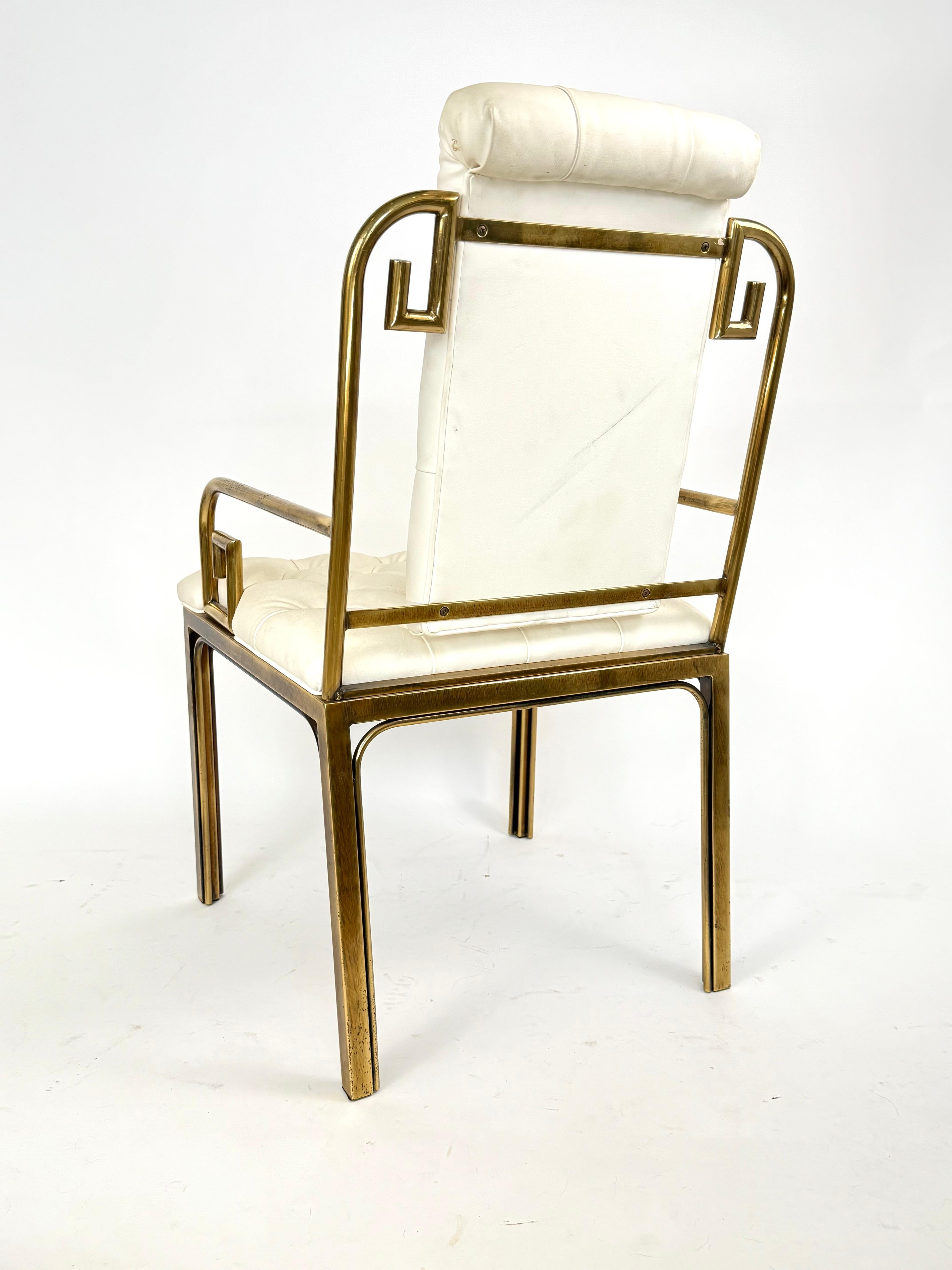 Late 20th Century Set of 4 Fabulous Mastercraft Greek Key Dining Chairs For Sale