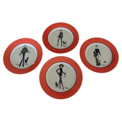 Set of '4' Fashion Illustration Dessert Plates by Ruben Toledo