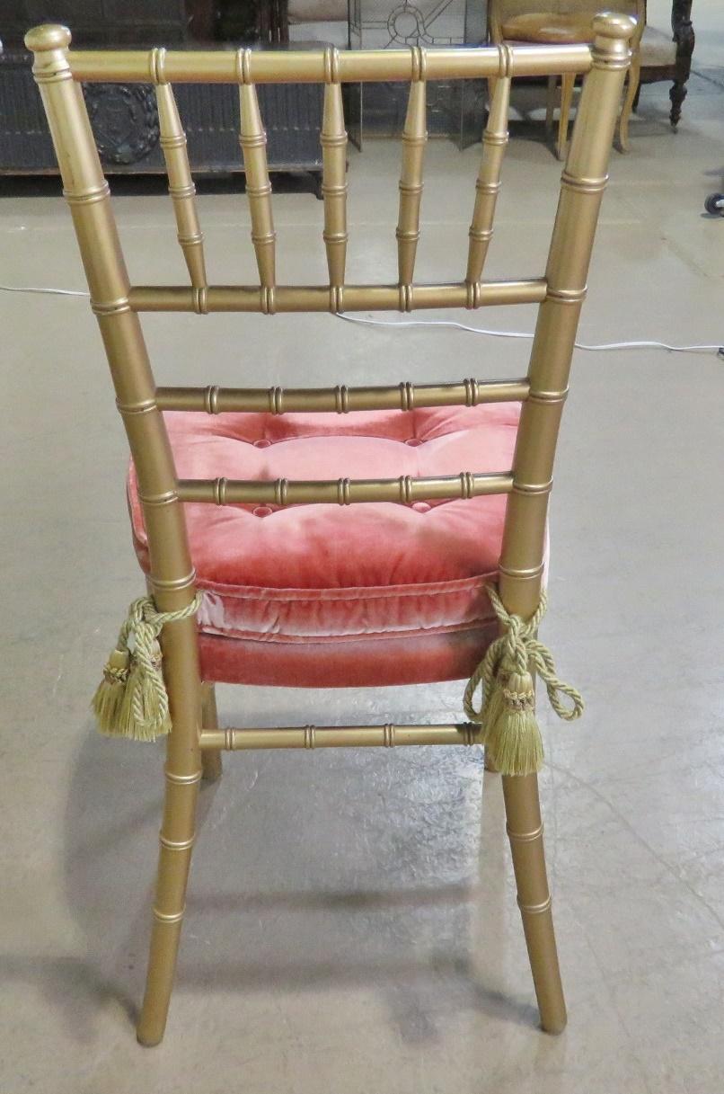 Set of 4 Faux Bamboo Dining Side Chairs In Good Condition In Swedesboro, NJ