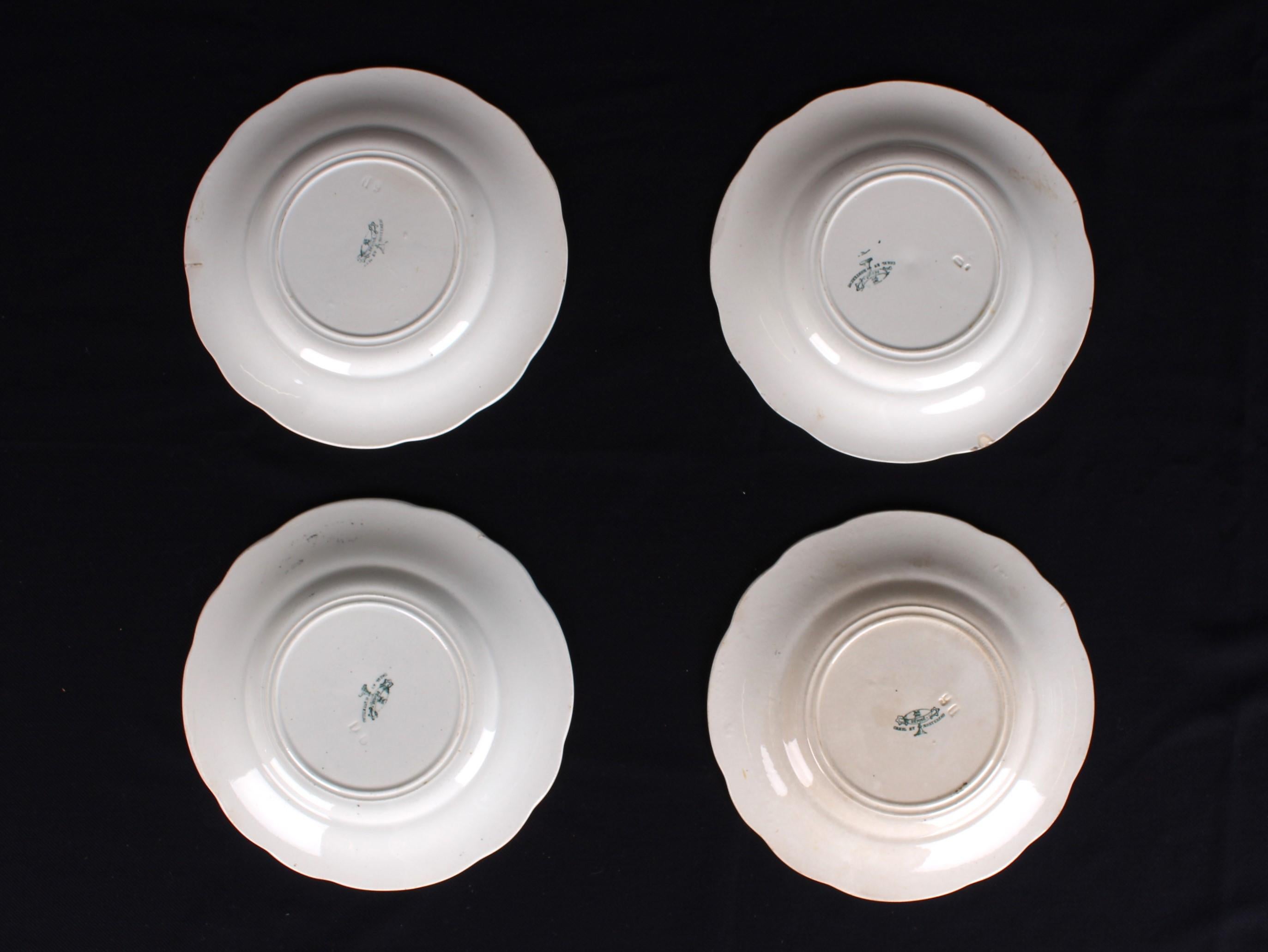 Set Of 4 Fayence Plates, Creil et Montereau, France, 19th Century For Sale 9