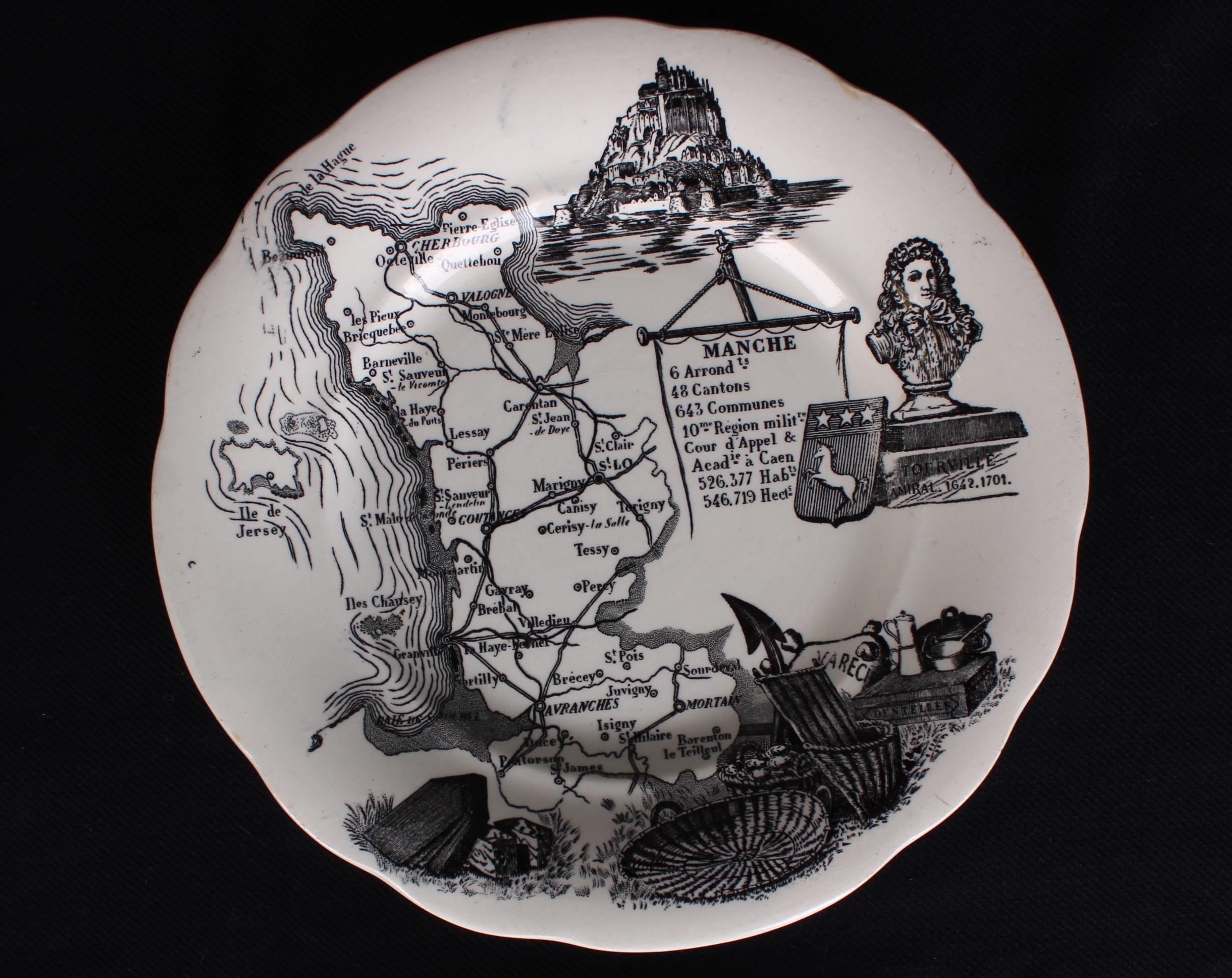 Juego De 4 Platos De Fayence, Creil et Montereau, Francia, Siglo XIX Victoriano tardío en venta