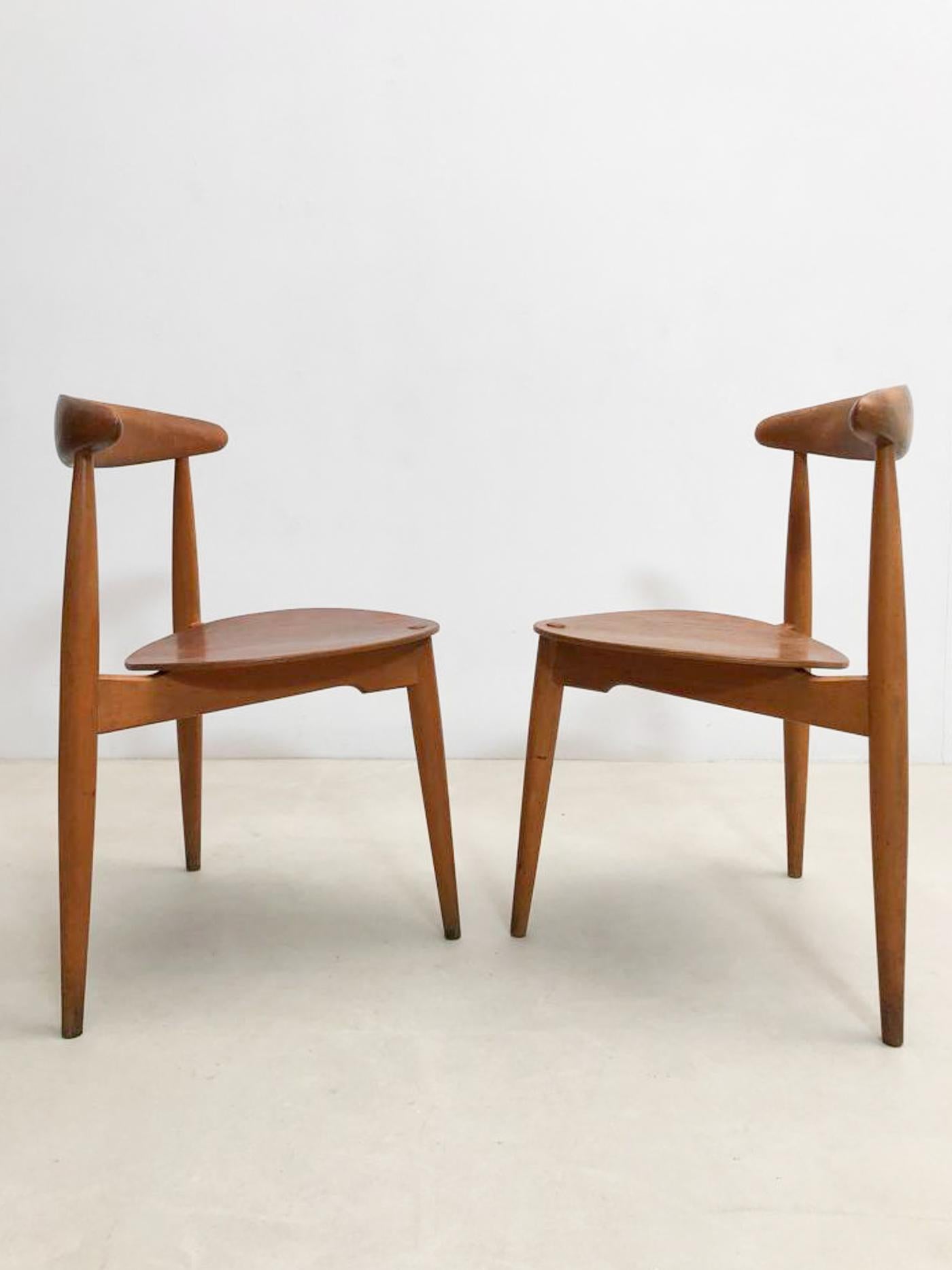4er-Set  FH4103'.  Stühle von Hans J. Wegner für Fritz Hansen, 1950er-Jahre (Dänisch)