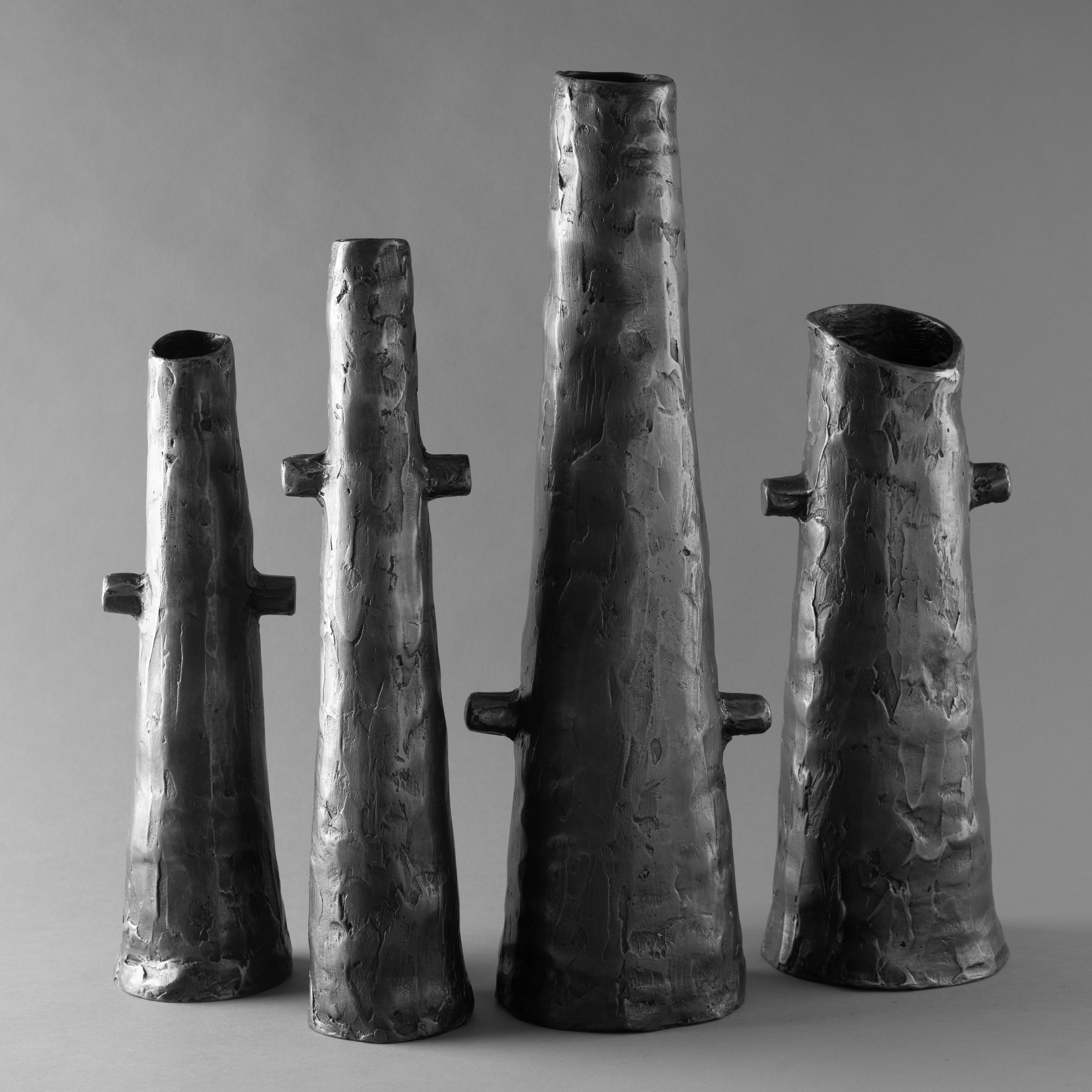 Other Set of 4 Figari Vases by Jean Grisoni For Sale