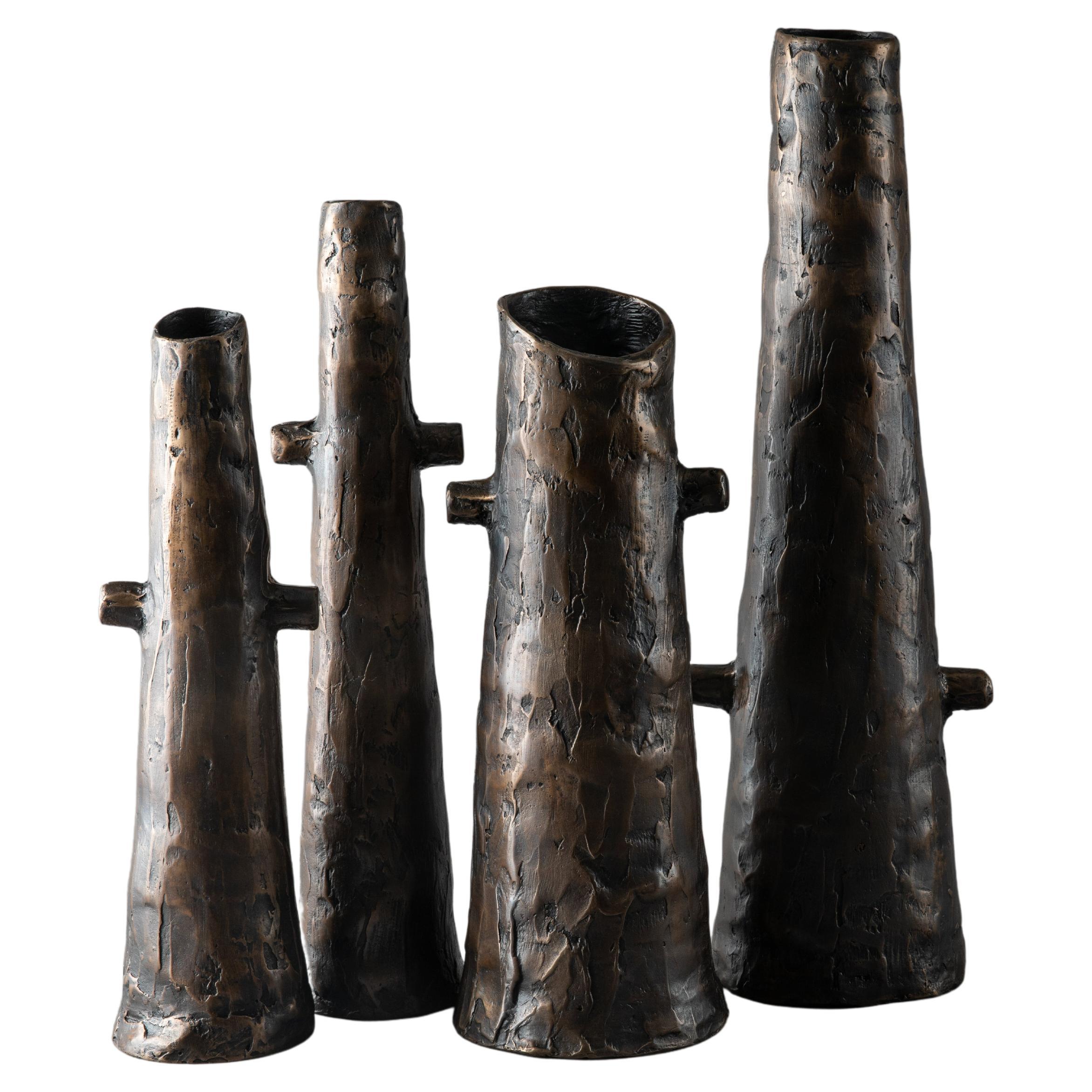 Set of 4 Figari Vases by Jean Grisoni For Sale