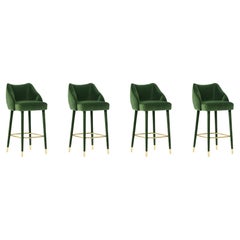 Set of 4 Figueroa Bar Stool, Cotton Velvet, InsidherLand by Joana Santos Barbosa