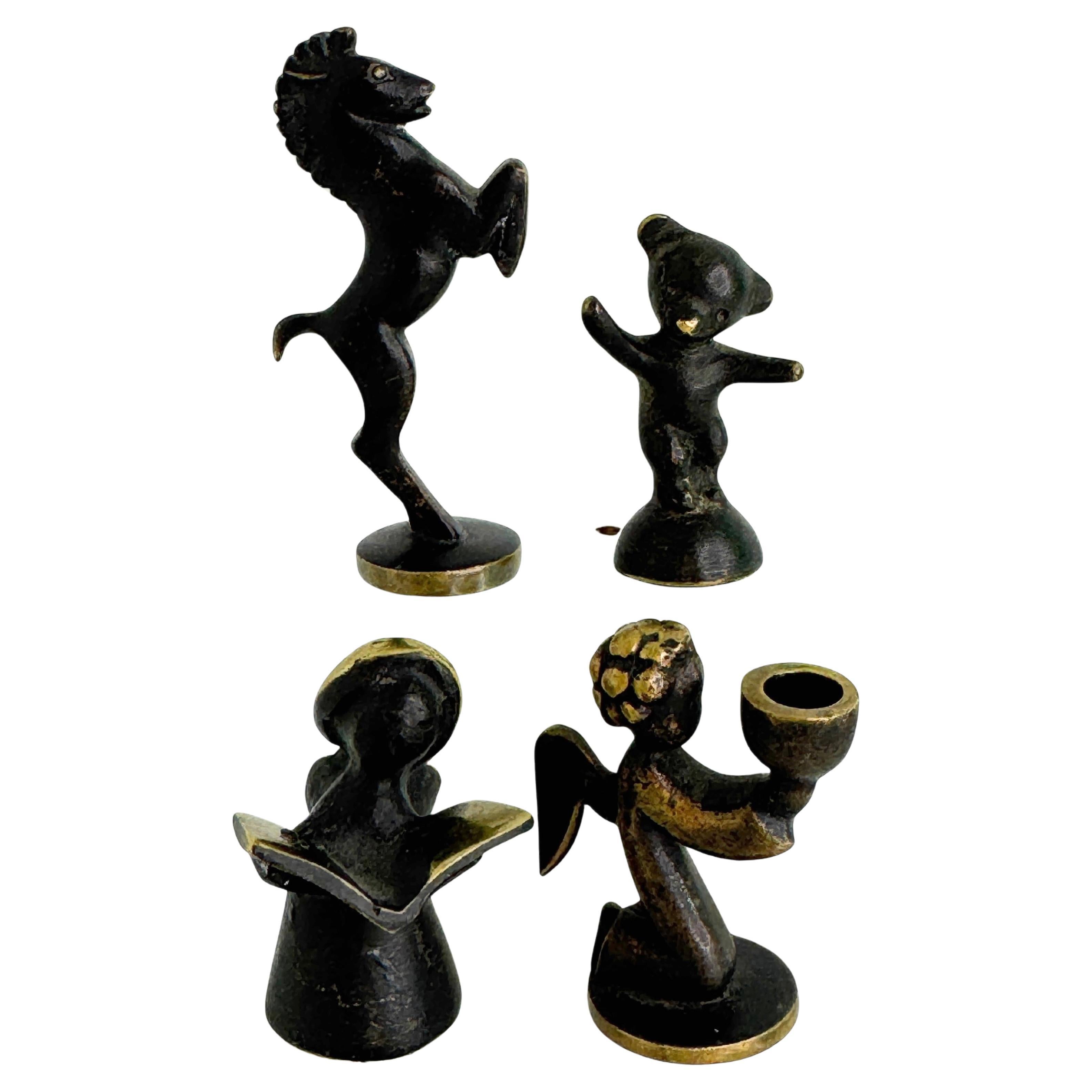 Set of 4 Figure Horse Angel Bear by Walter Bosse, Vienna Austria For Sale