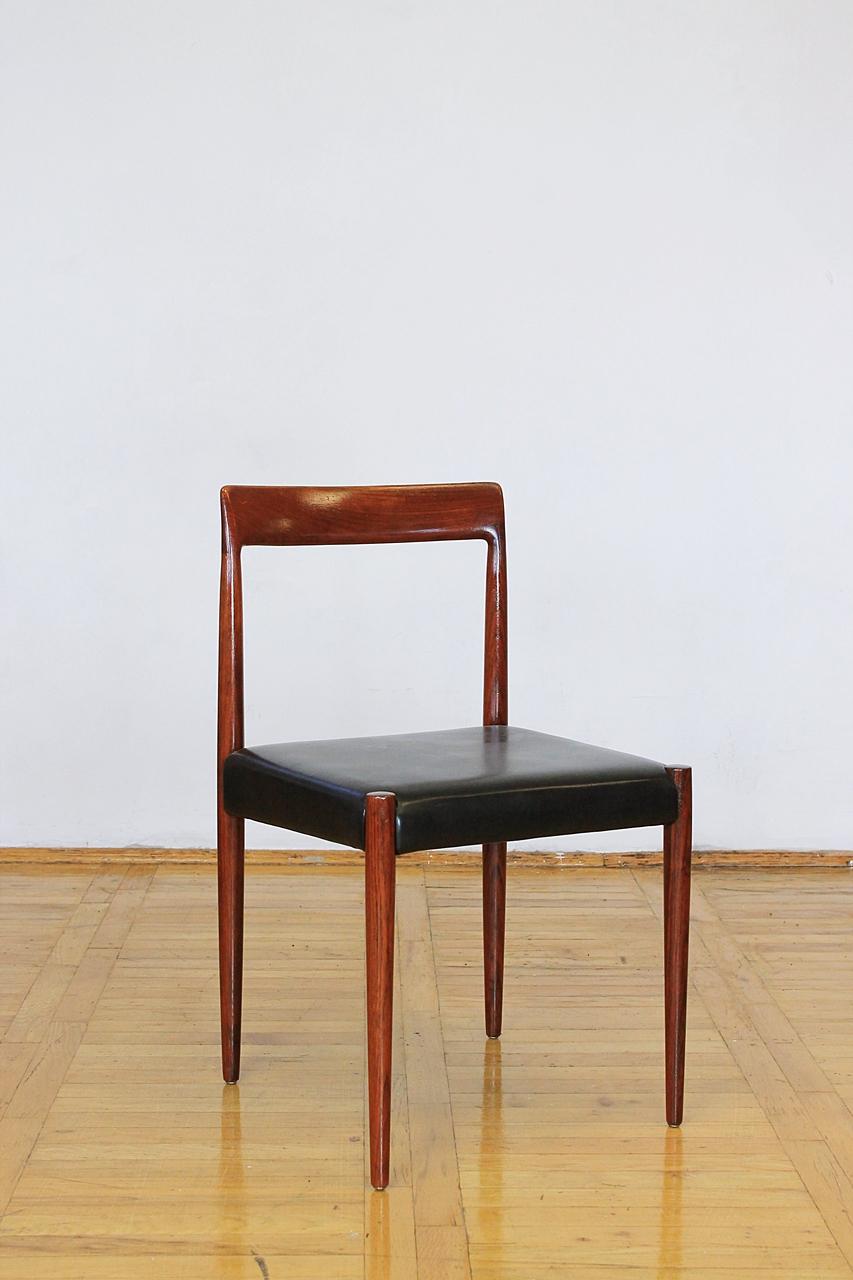 Mid-Century Modern Set of 4 Filigree Palisander Dining Chairs by Lübke, Germany, 1960s