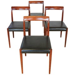 Ensemble de 4 chaises à manger en palissandre filigrane de Lübke:: Allemagne:: années 1960