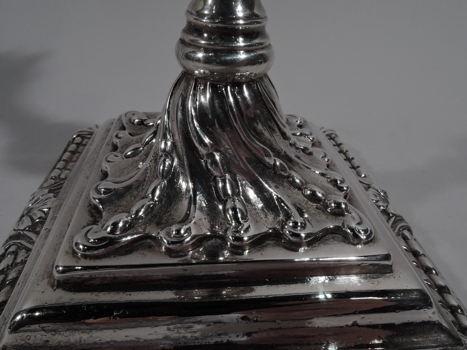 Set of 4 Fine English Georgian Candlesticks by Ebenezer Coker 4