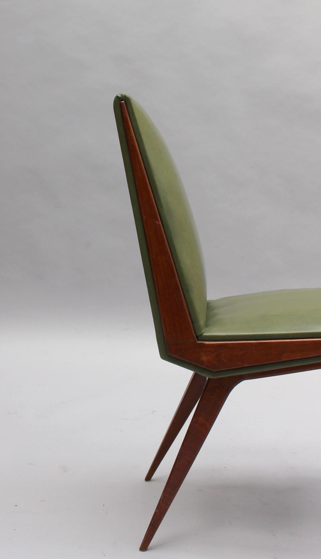 Ensemble de 4 belles chaises à boussoles françaises des années 1950 en vente 4