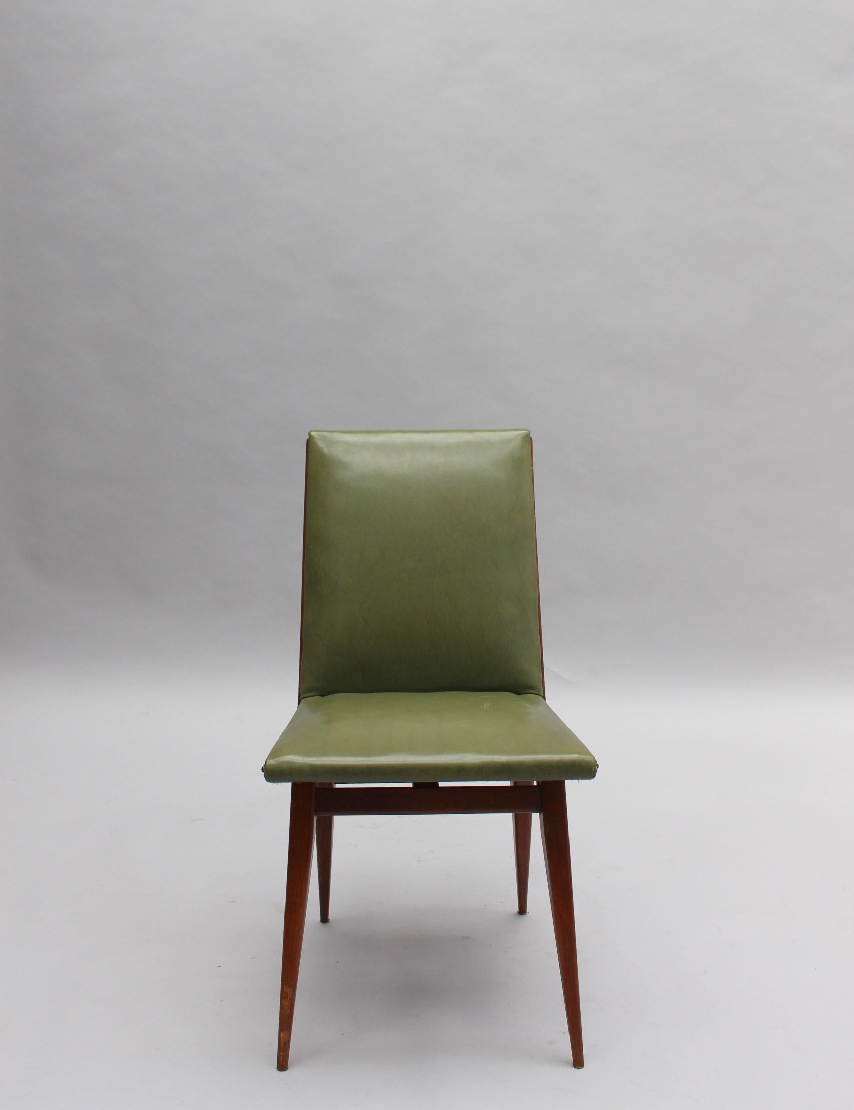 Milieu du XXe siècle Ensemble de 4 belles chaises à boussoles françaises des années 1950 en vente