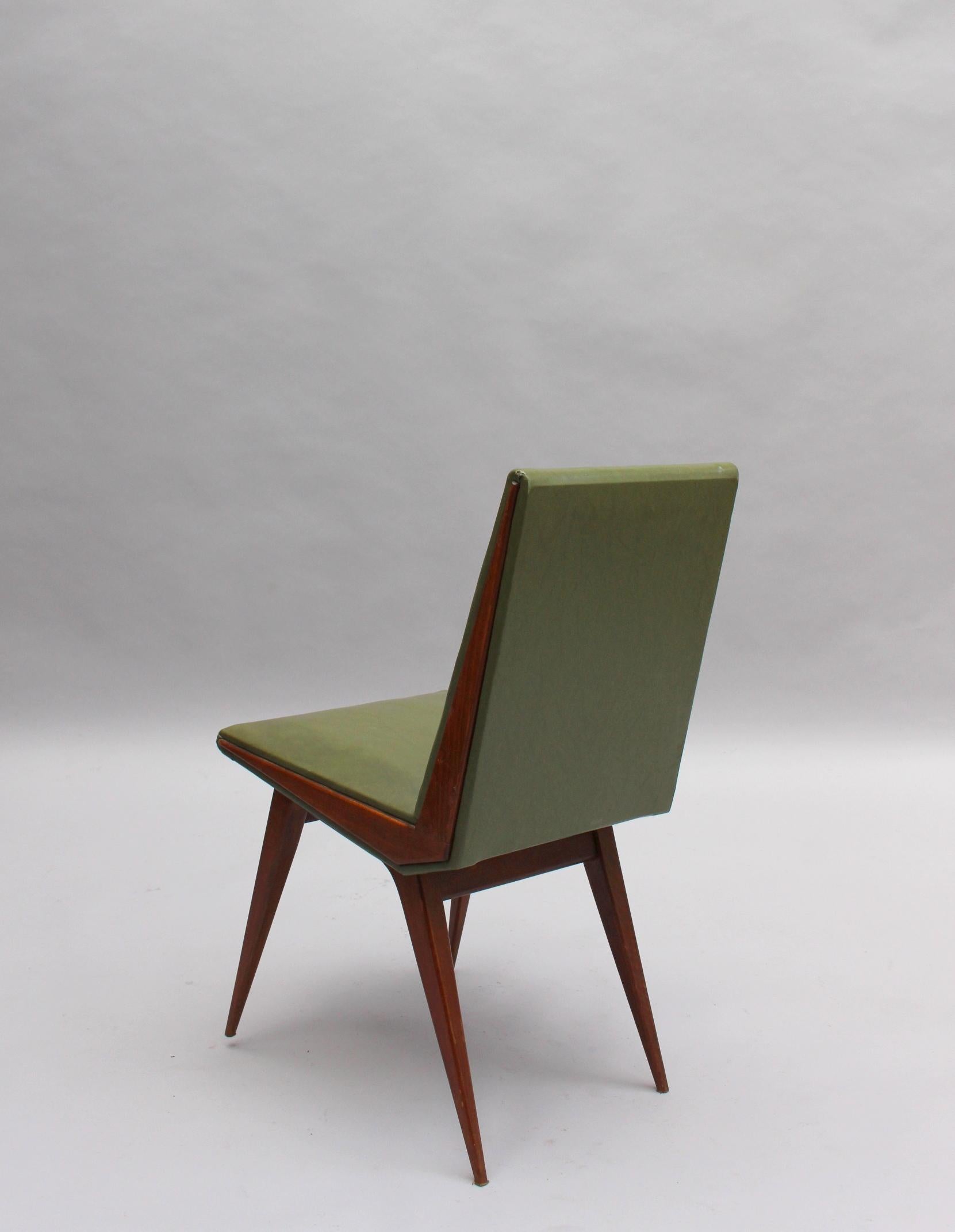 Ensemble de 4 belles chaises à boussoles françaises des années 1950 en vente 2