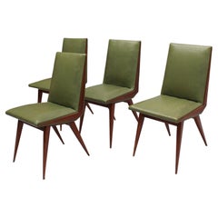Ensemble de 4 belles chaises à boussoles françaises des années 1950