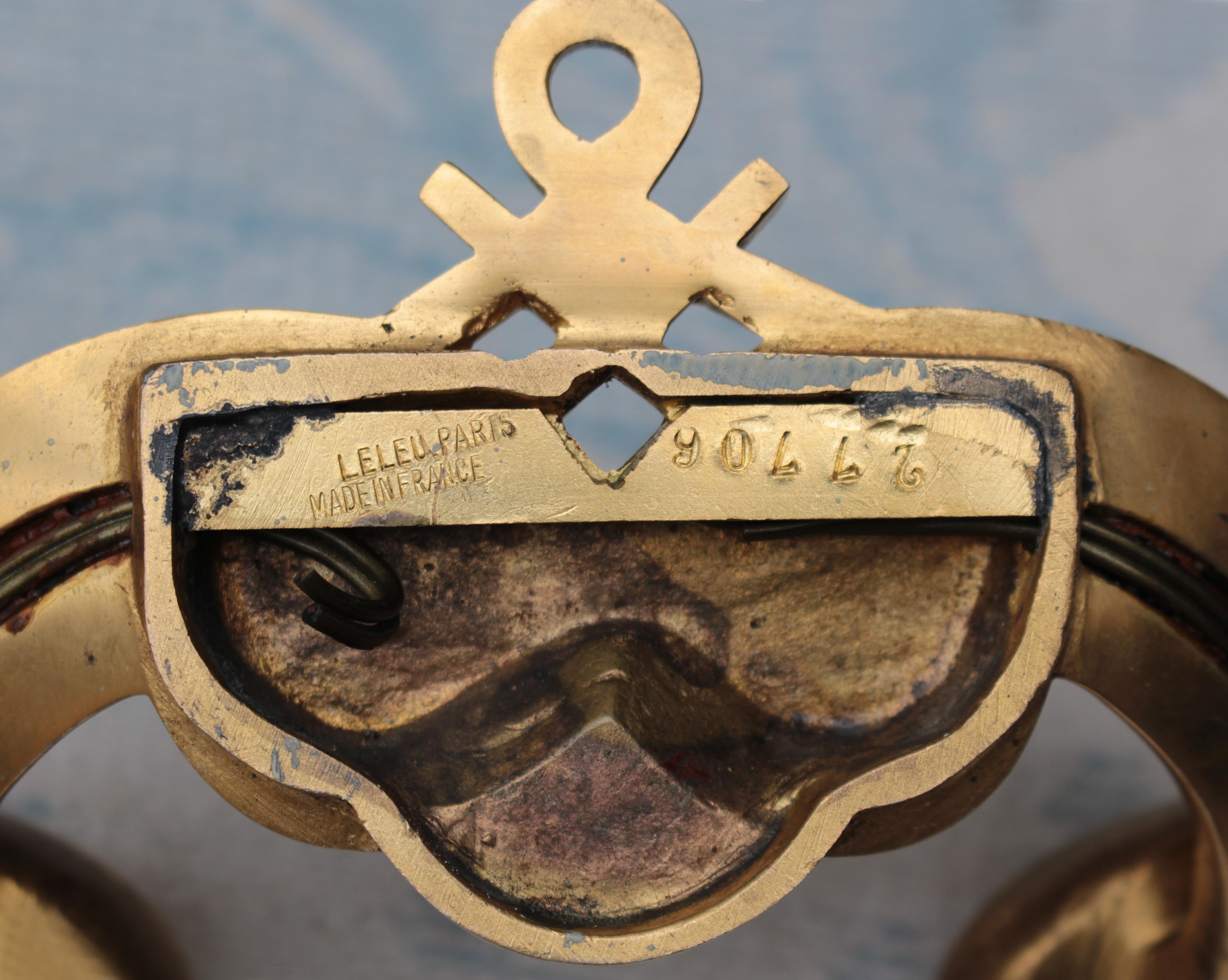 Juego de 4 apliques franceses de bronce dorado de los años 50 de Jules Leleu en venta 9