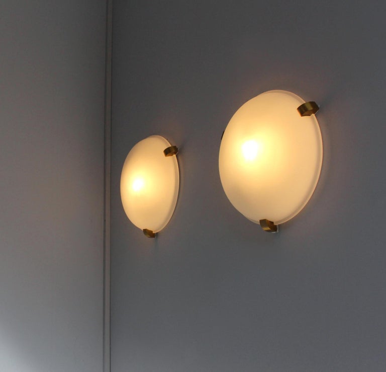 Set of 4 Fine French Art Deco Flush Mount / Wall Sconce by Jean Perzel