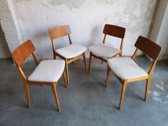 Set of 4 Finnish / Scandinavian Midcentury Teak and Birch Dining Chairs