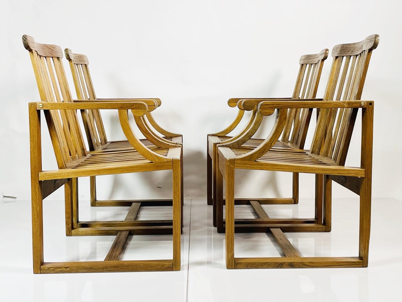 Set of 4 First Cabin Dining Chairs by Kipp Stewart for Summit Furniture In Good Condition For Sale In Los Angeles, CA