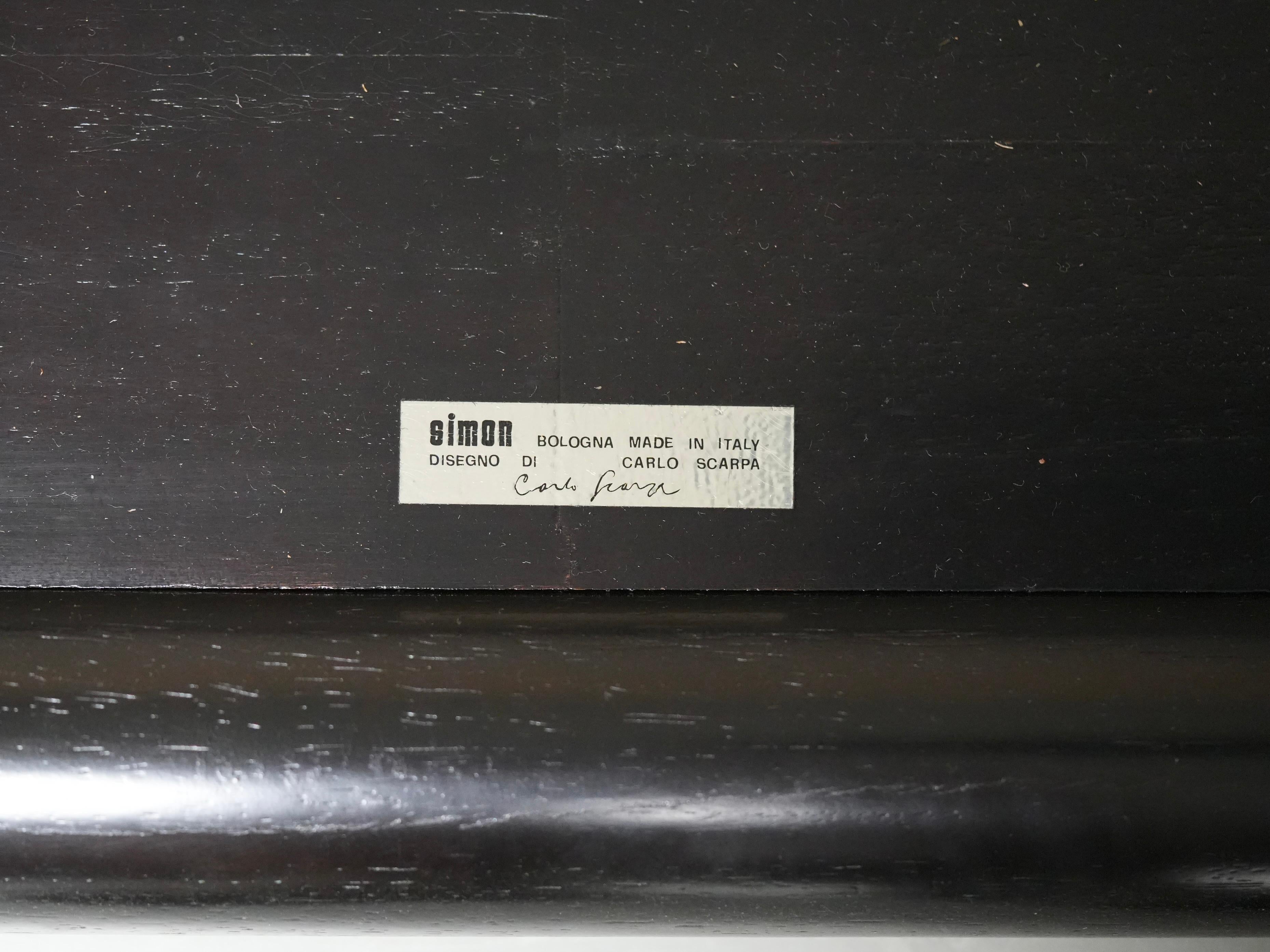 Set of 4 first edition Carlo Scarpa 'Cornaro' Sofa's for Simon, Italy, 1970's For Sale 8