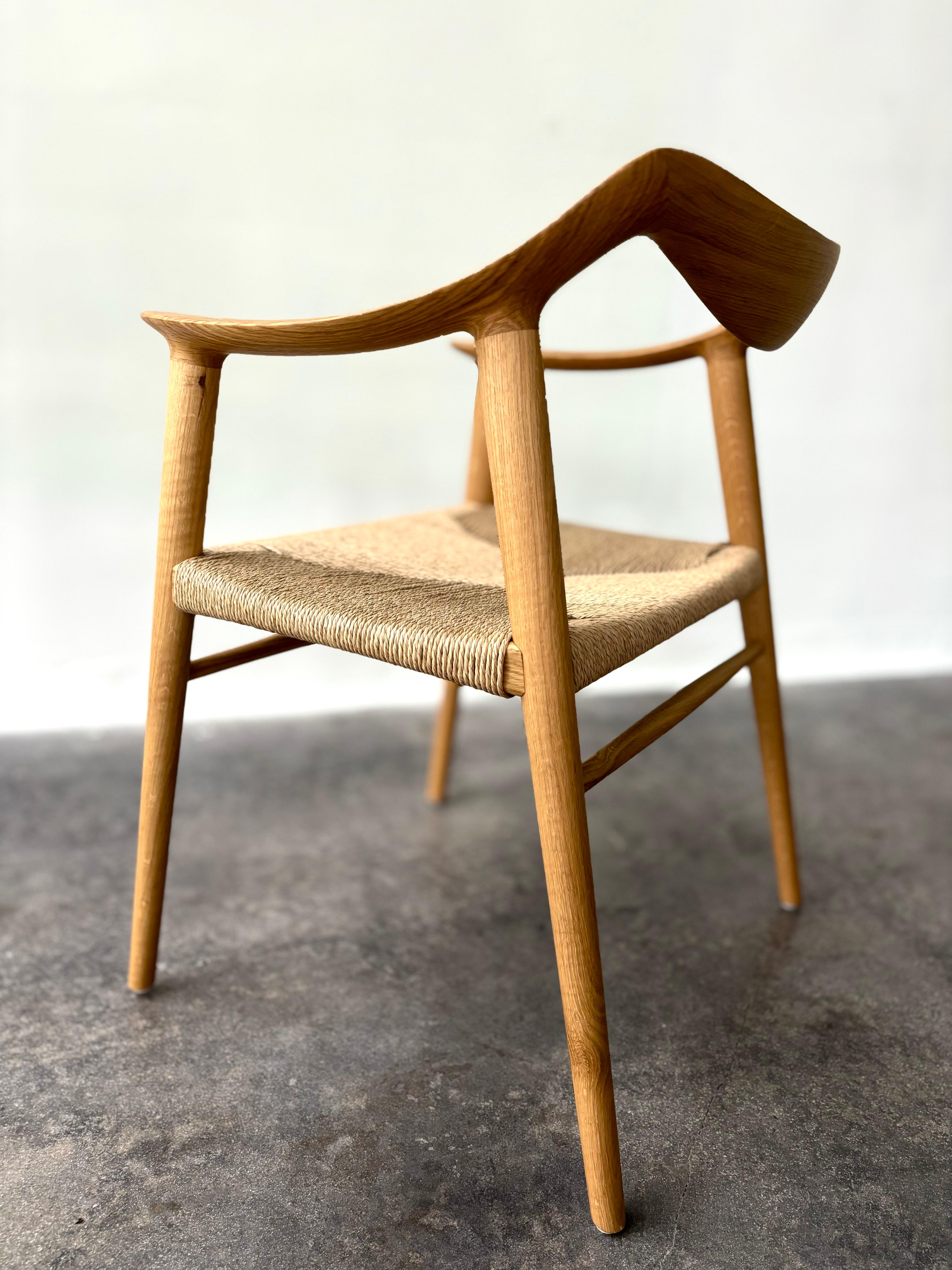 Corde en papier Ensemble de 4 chaises de salle à manger Fjord Fiesta Bambi, comme neuves produites en Norvège en 2023 en vente