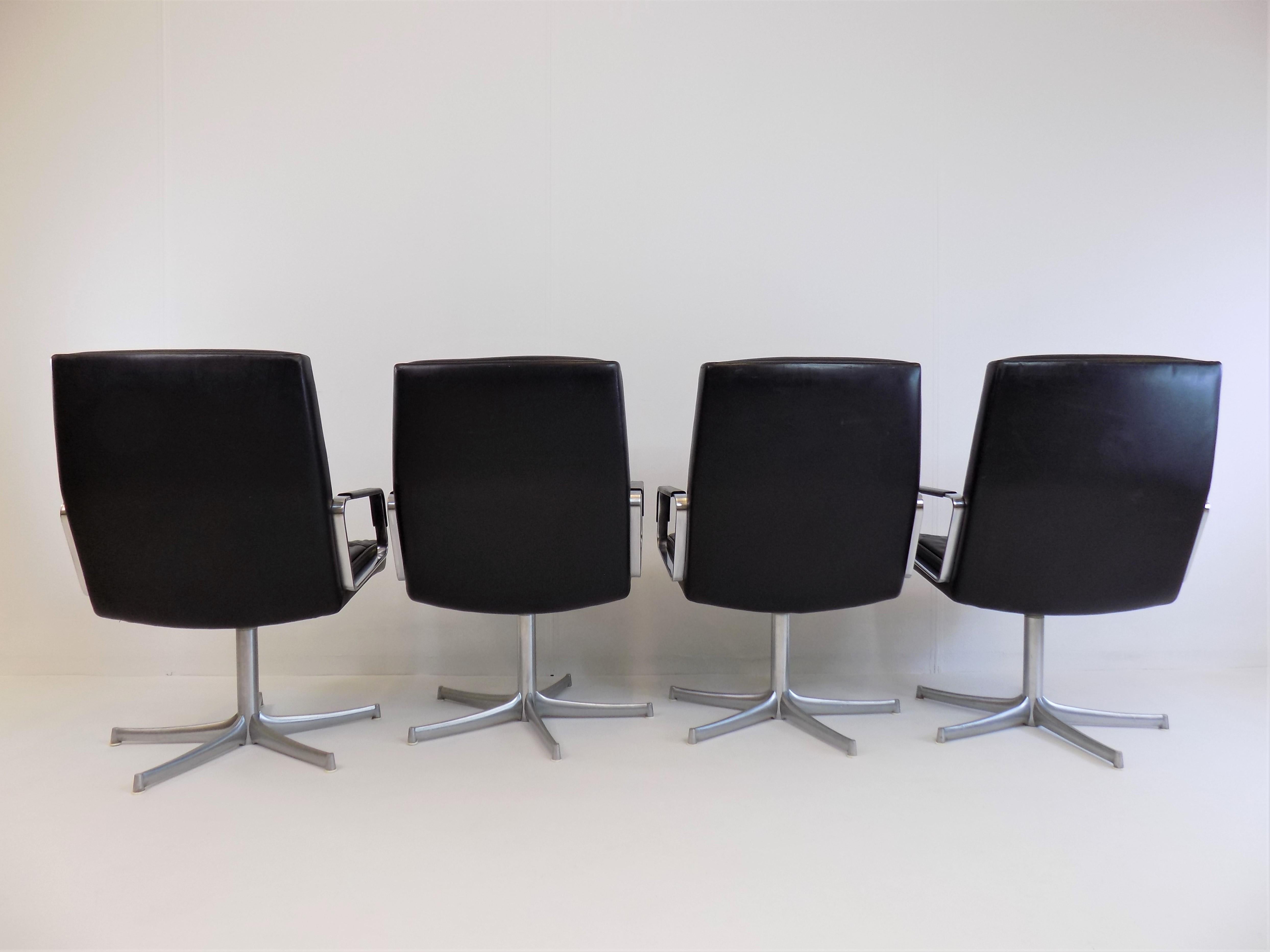 Set of 4 FK 711 Lounge Chairs by Preben Fabricius/Jørgen Kastholm for W. Knoll For Sale 4