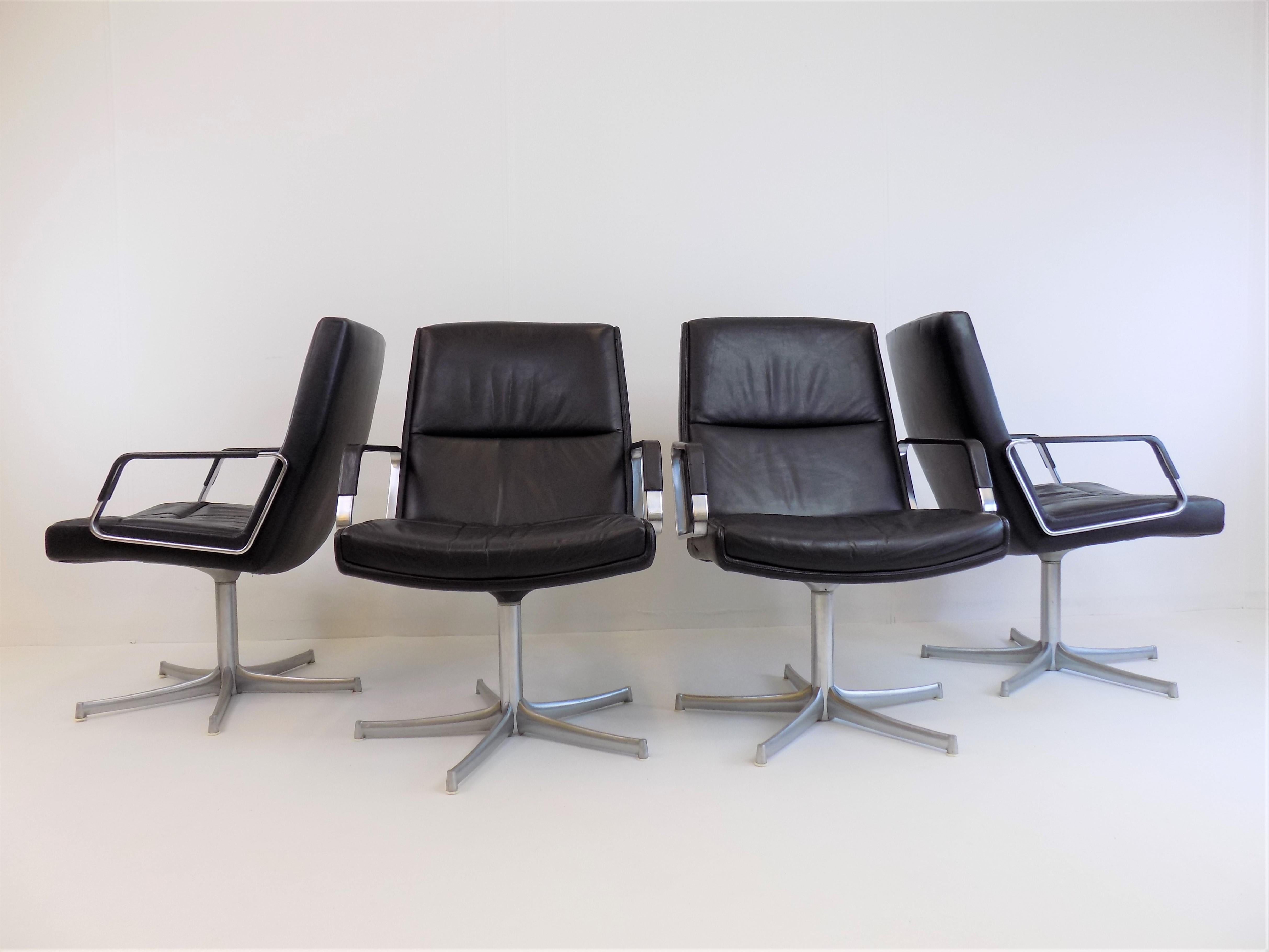 Set of 4 FK 711 Lounge Chairs by Preben Fabricius/Jørgen Kastholm for W. Knoll For Sale 6
