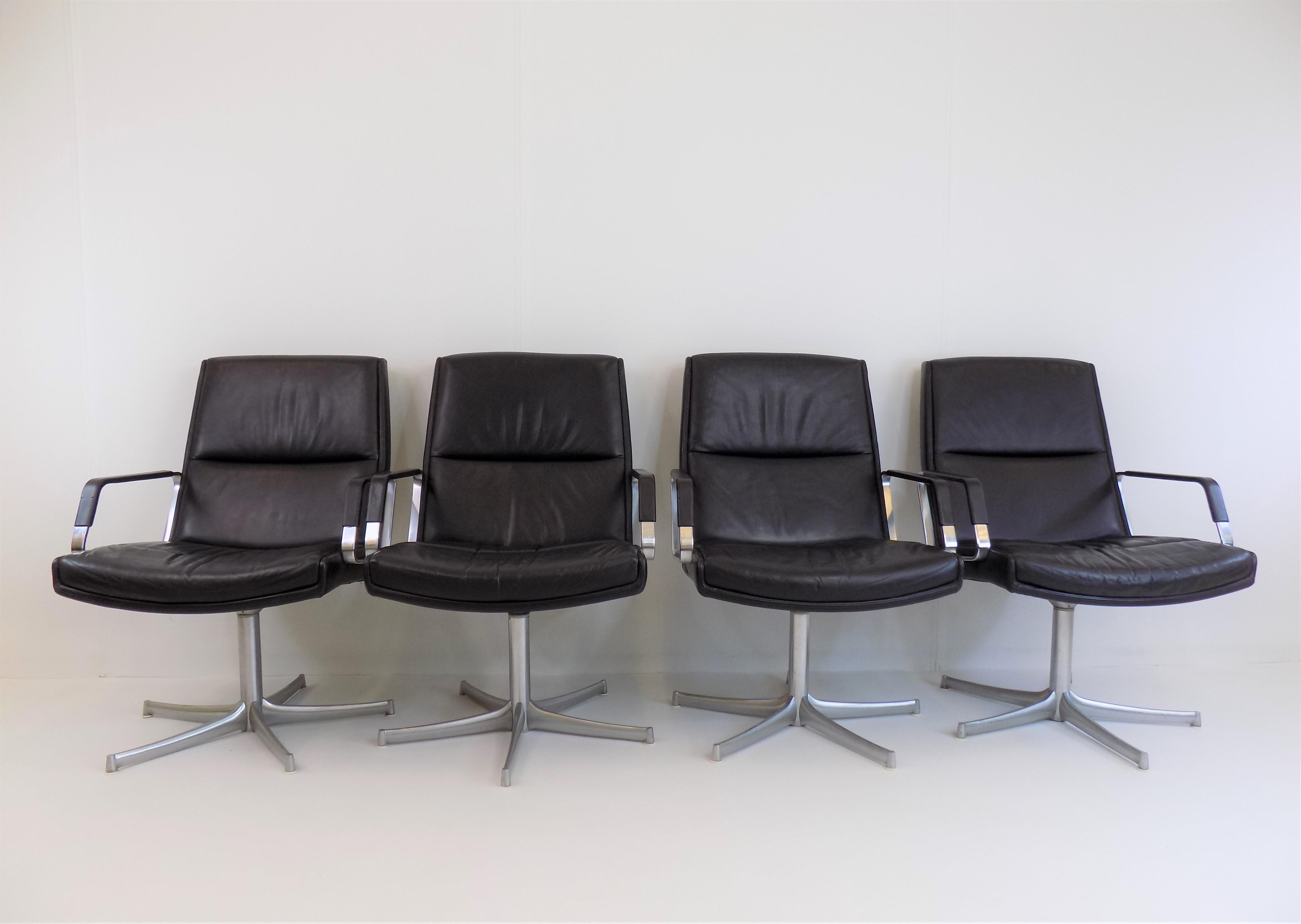 Set of 4 FK 711 Lounge Chairs by Preben Fabricius/Jørgen Kastholm for W. Knoll 7