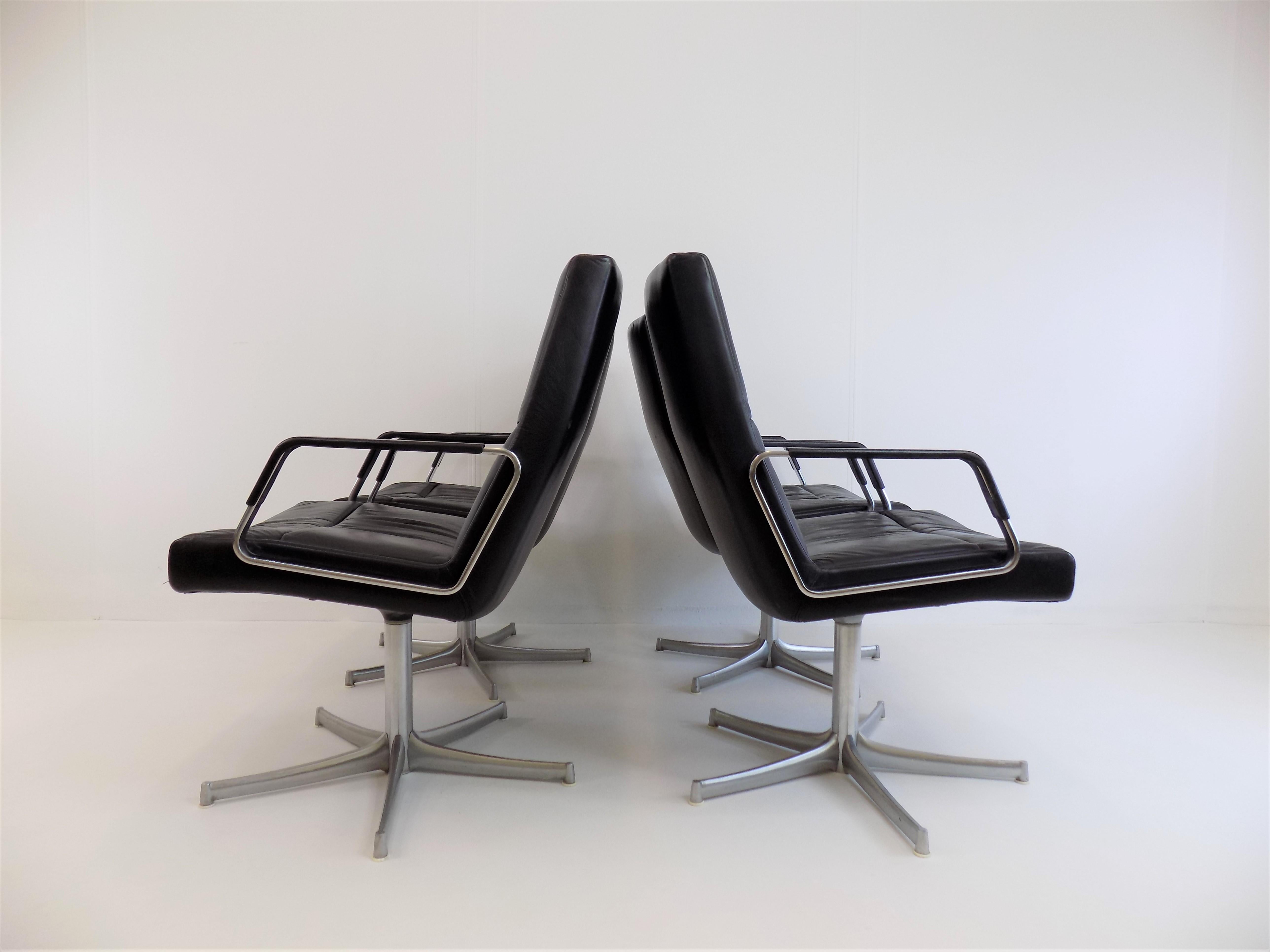 Set of 4 FK 711 Lounge Chairs by Preben Fabricius/Jørgen Kastholm for W. Knoll For Sale 9