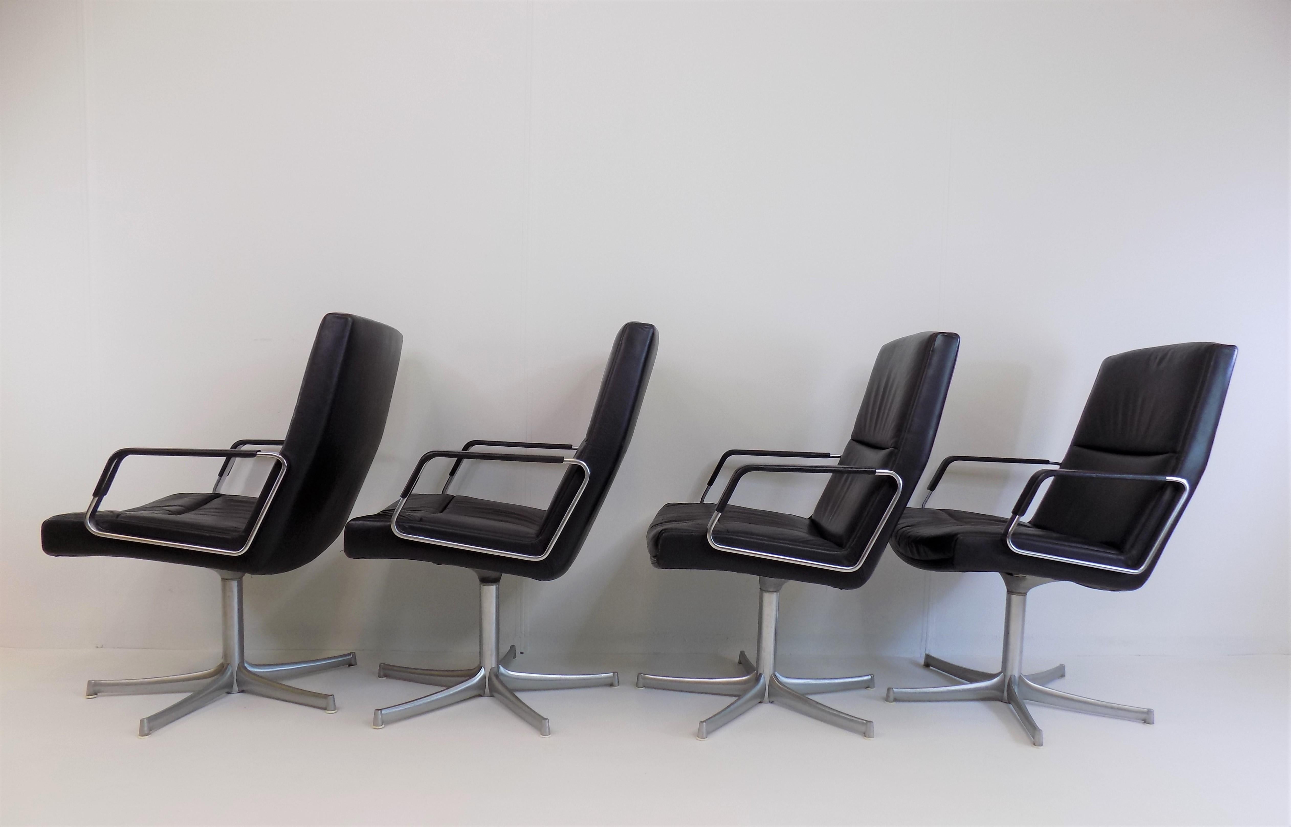 Set of 4 FK 711 Lounge Chairs by Preben Fabricius/Jørgen Kastholm for W. Knoll For Sale 11