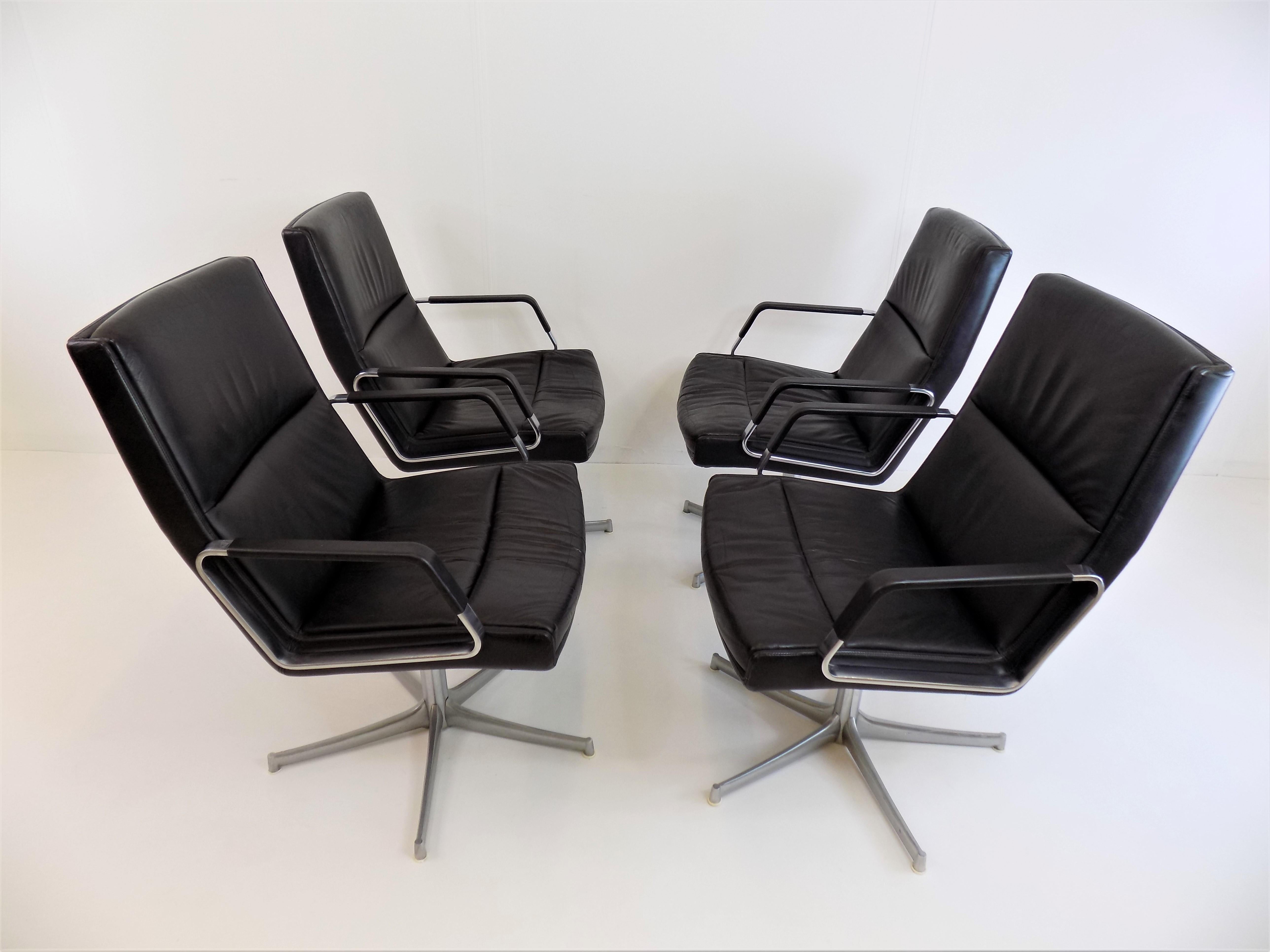 Set of 4 FK 711 Lounge Chairs by Preben Fabricius/Jørgen Kastholm for W. Knoll For Sale 2