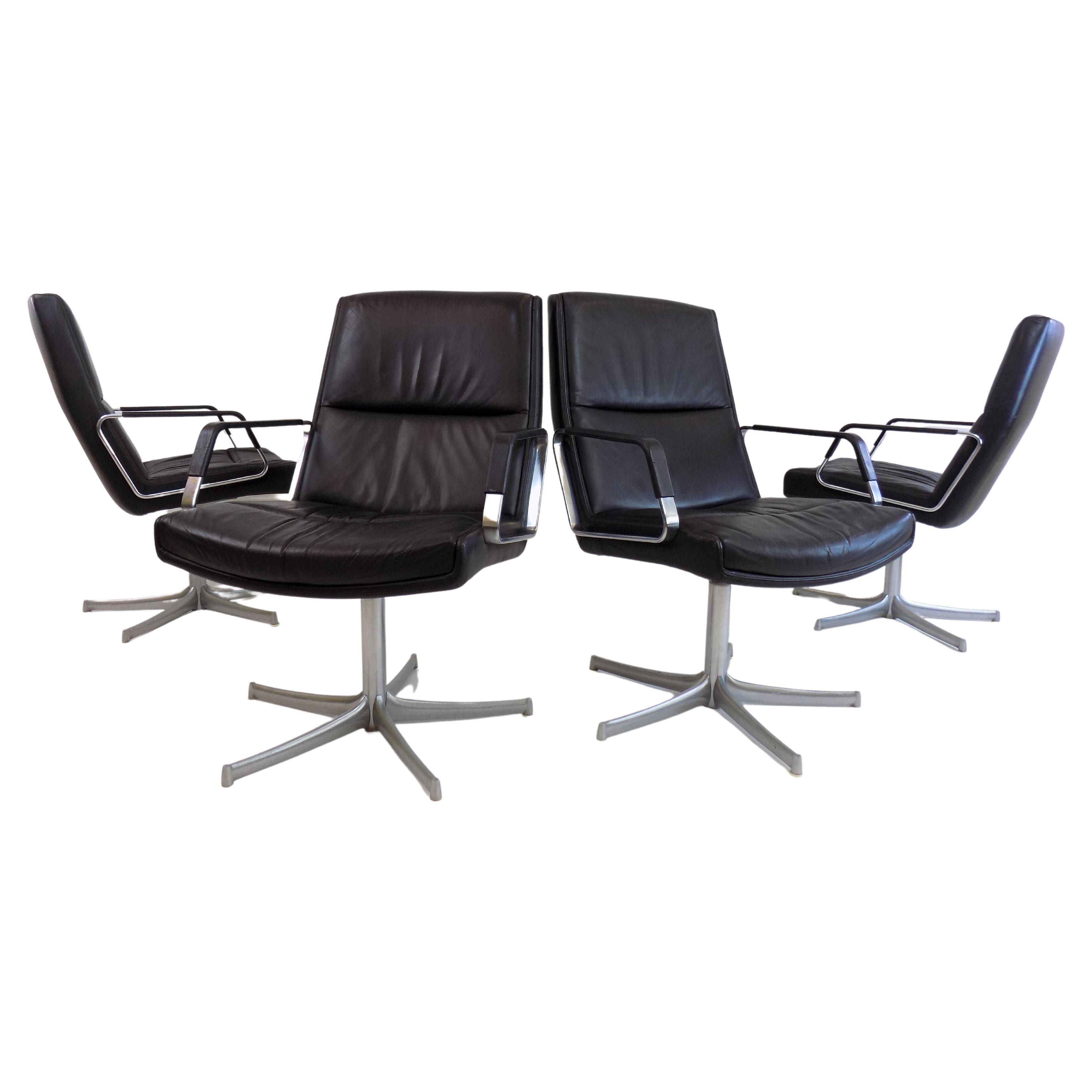 Set of 4 FK 711 Lounge Chairs by Preben Fabricius/Jørgen Kastholm for W. Knoll For Sale