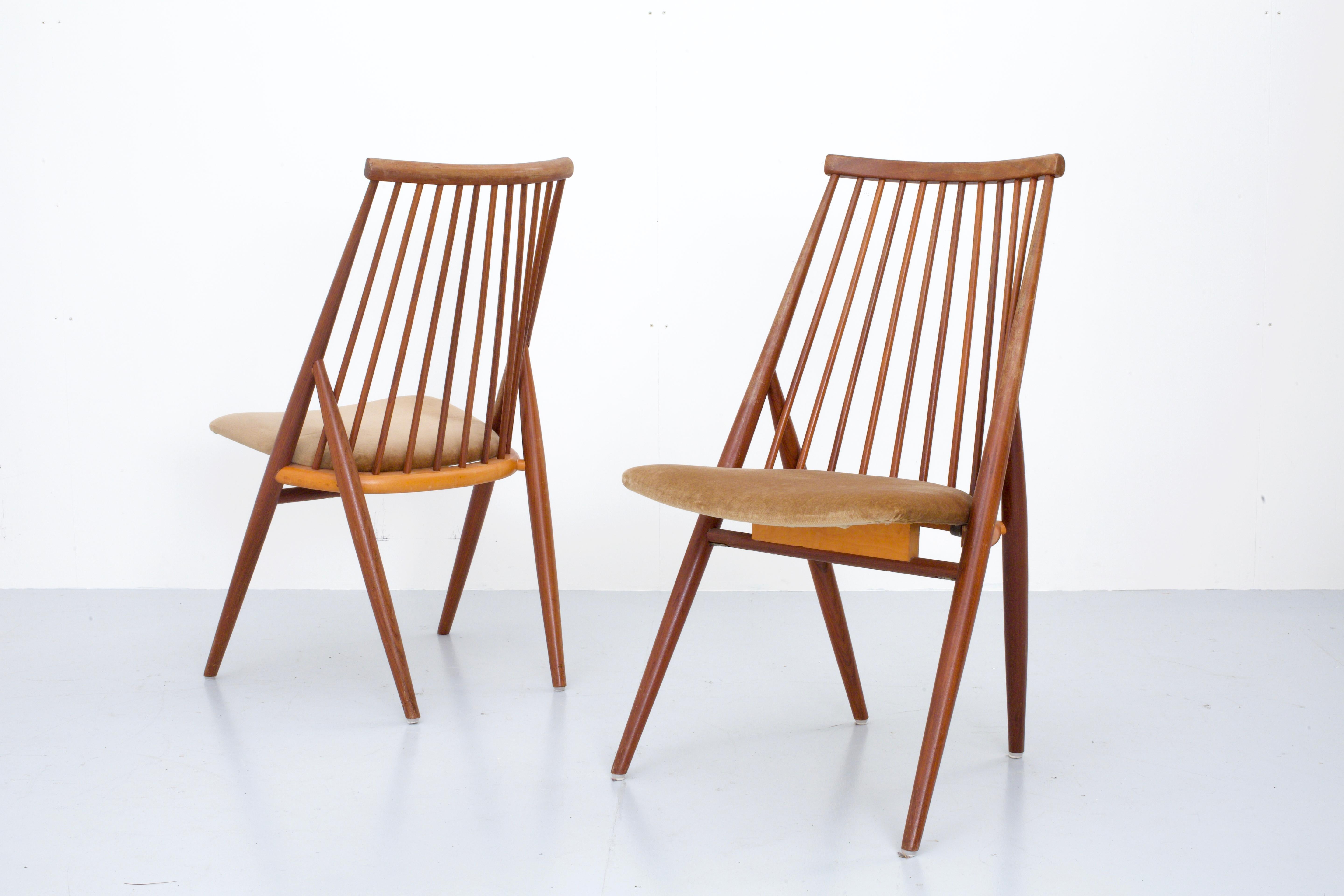 Swedish Set of 4 'Flamingo' Chairs by Thea Leonard for Nassjo Stolefrabrik, Sweden, 1960 For Sale