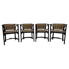 Set of 4 Fledermaus chairs by Josef Hoffmann For Thonet