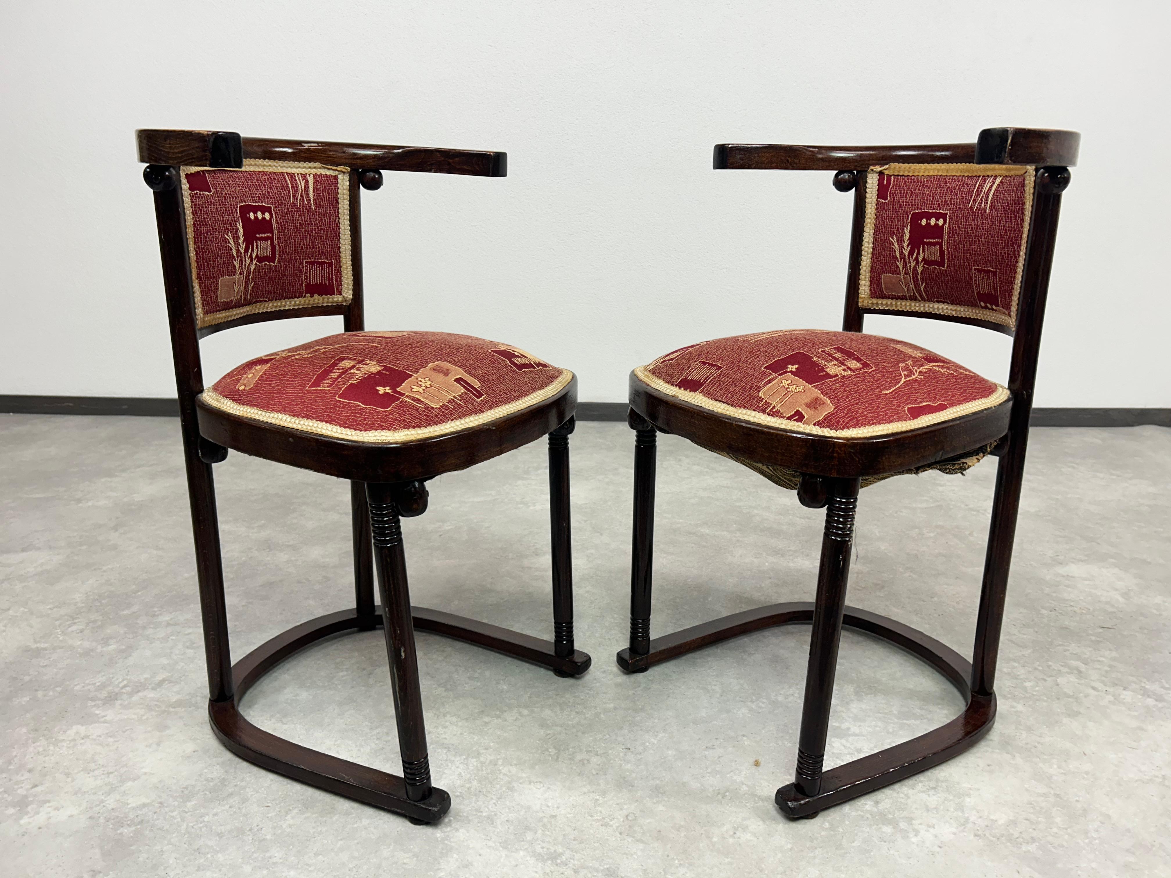 Set of 4 Fledermaus chairs no.728 arch. Josef Hoffmann In Good Condition In Banská Štiavnica, SK