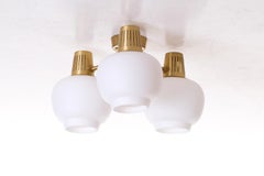 Set of 3 Flush Mount Ceiling Lights by Hans Bergström, 1950s