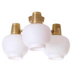 Set of 3 Flush Mount Ceiling Lights by Hans Bergström, 1950s