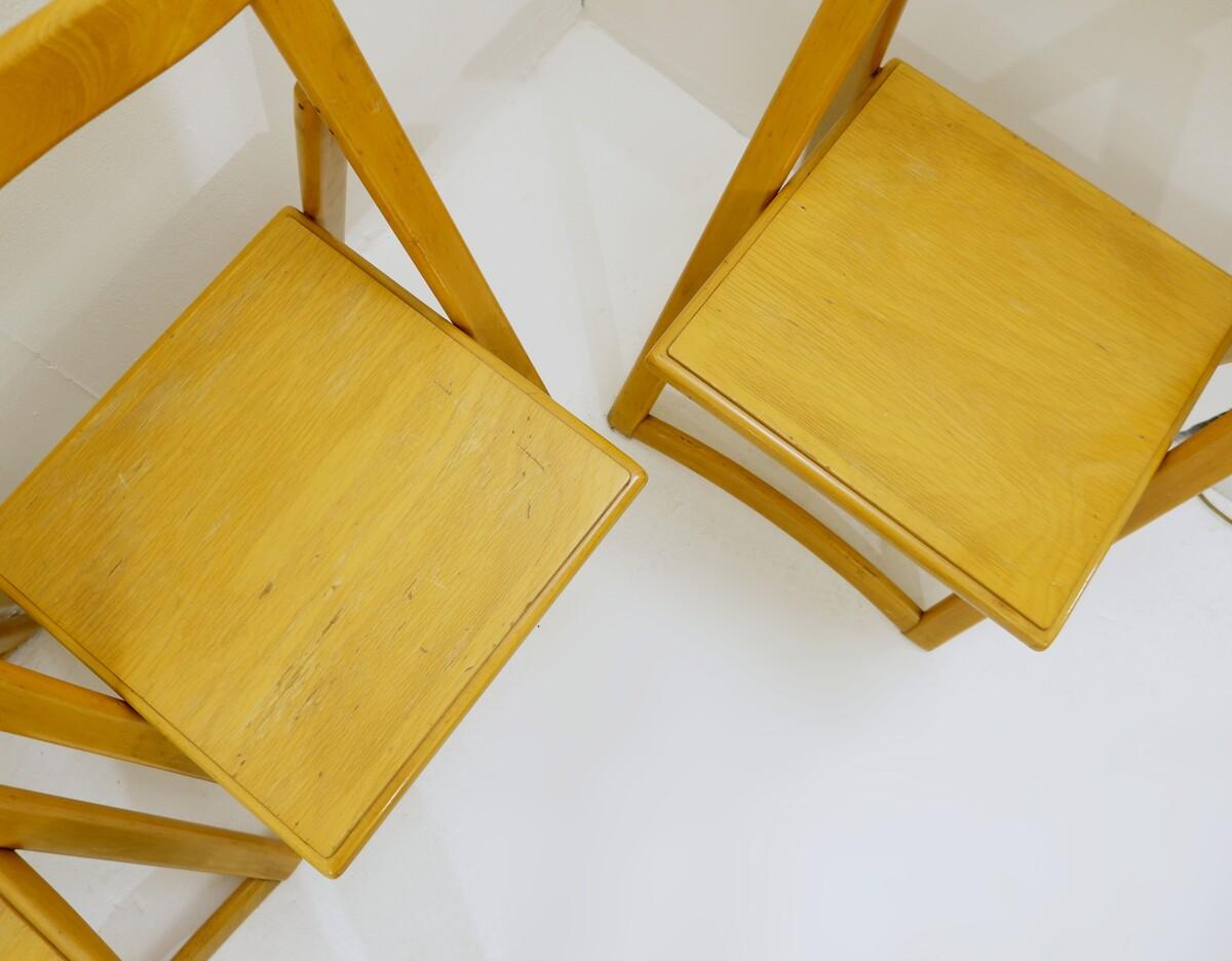 Mid-Century Modern Set of 4 Folding Chairs, 1970s