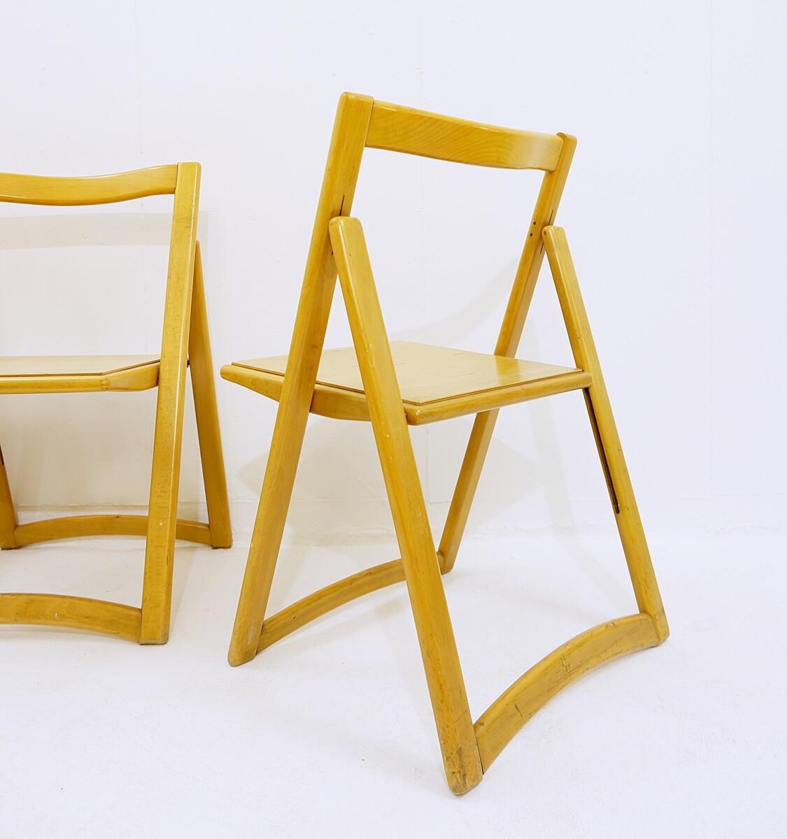 Set of 4 Folding Chairs, 1970s In Good Condition In Brussels , BE